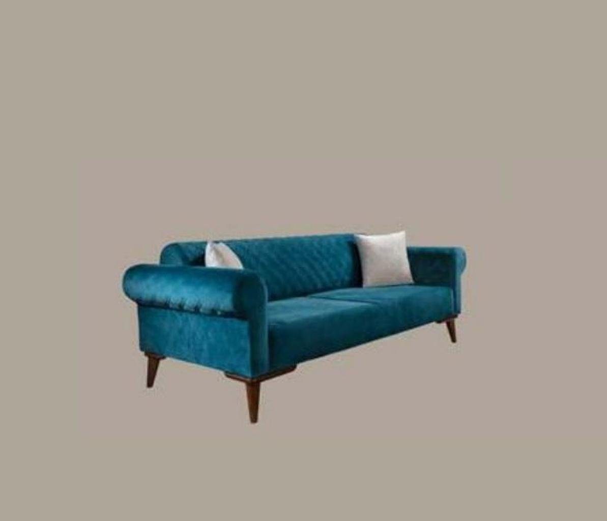 JVmoebel Sofa, Luxus Textil 3+3+1 Stoff Sitz Dreisitzer Sofagarnitur Sofa
