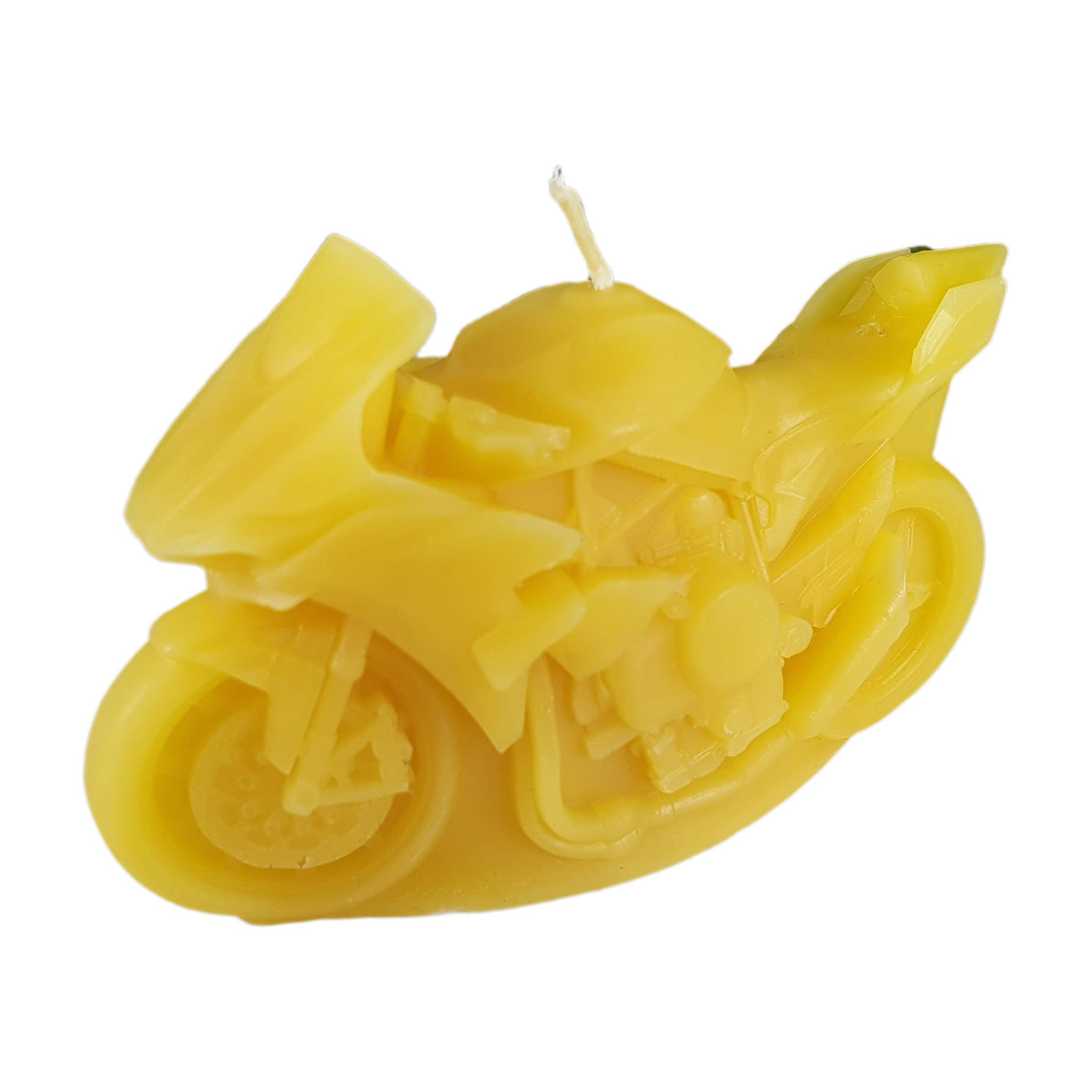 Aspinaworld Bienenwachskerze Motorrad Kerze Sportmaschine 12 cm lang natur – auf ovalem Sockel (1-tlg)