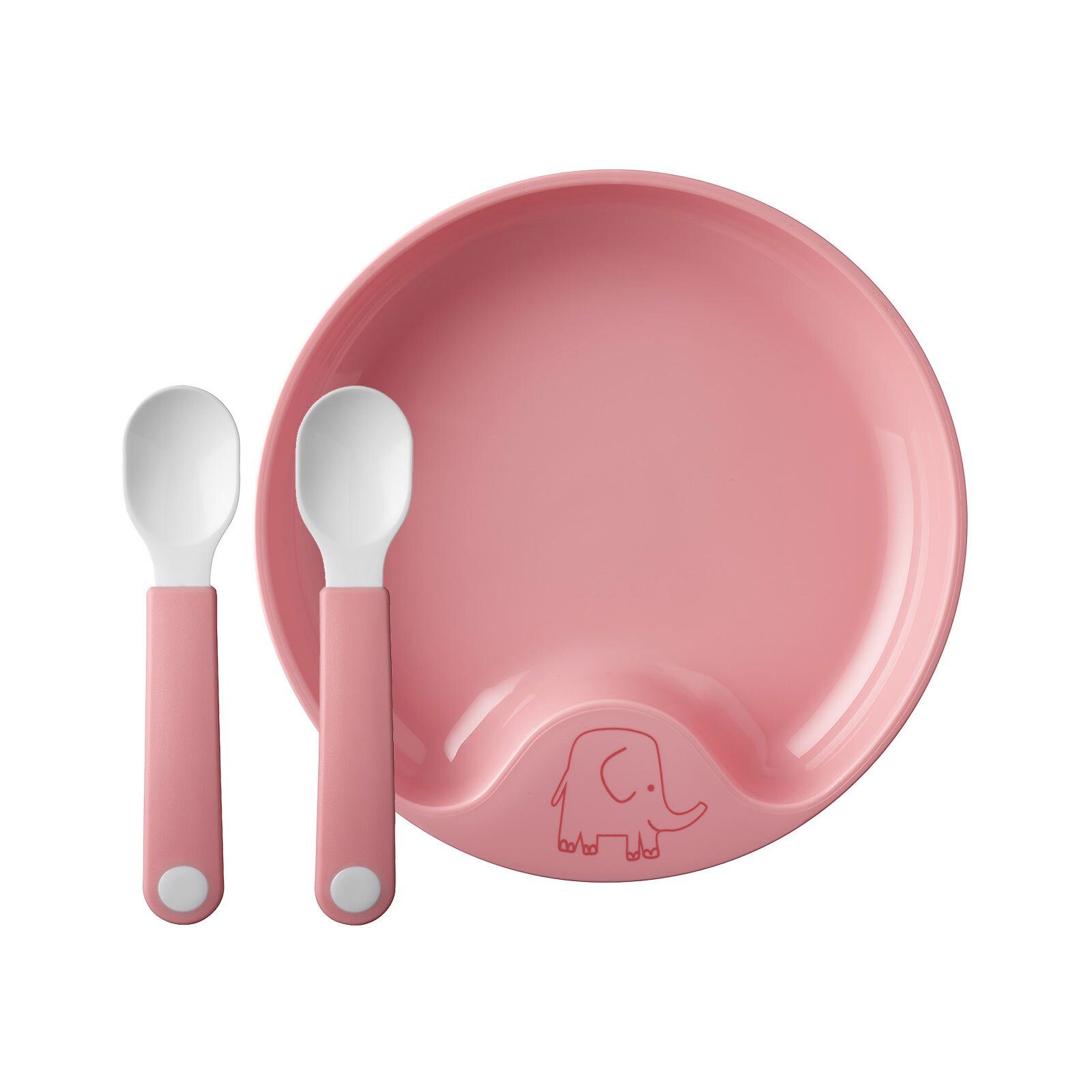 Mepal Teller Mio Lernteller mit Lernlöffel ø 17,6 cm, (3 St)