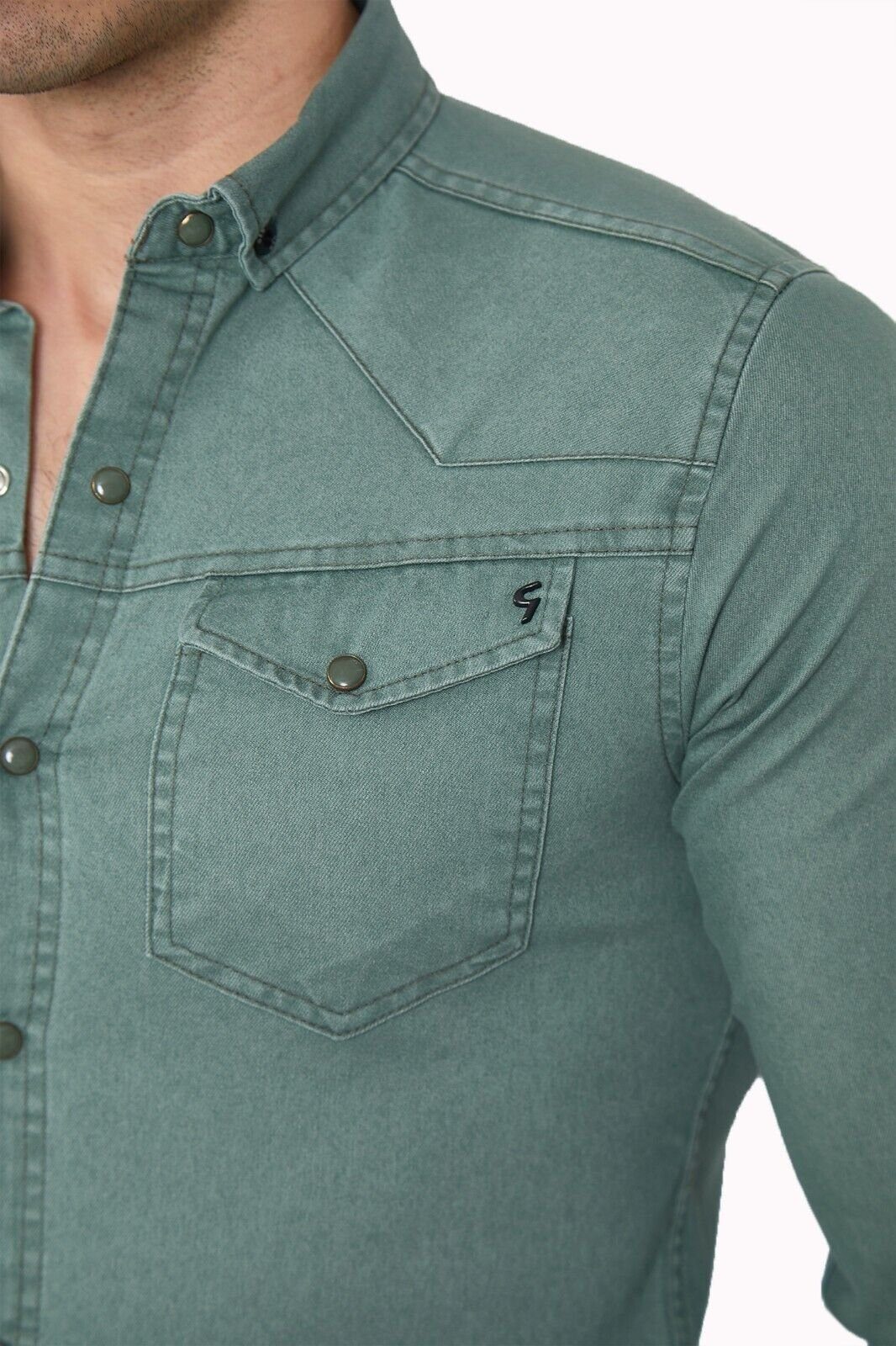 Megaman Jeans Langarmhemd Herren Hemd Basic günstig online kaufen