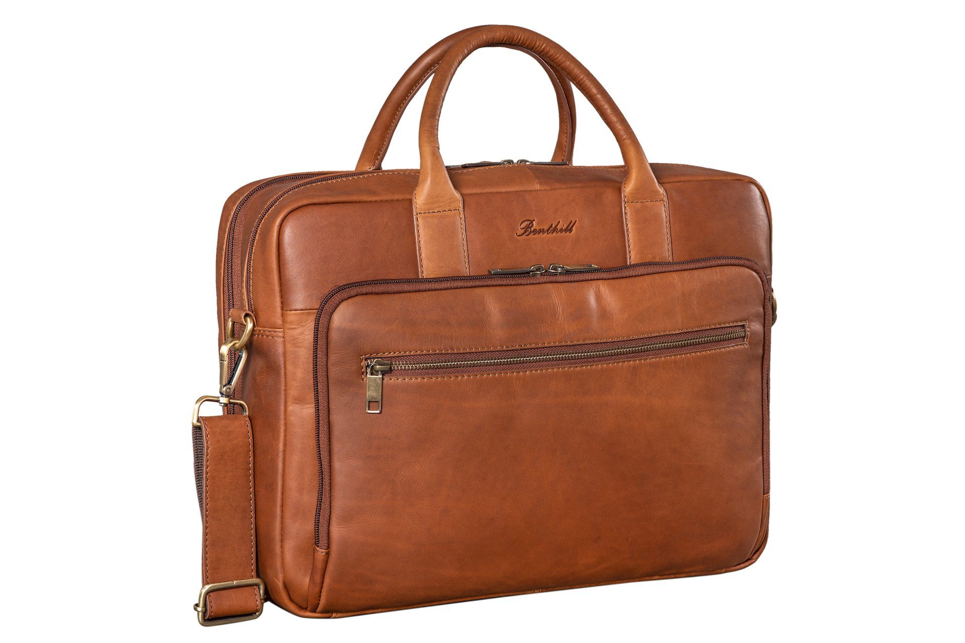 Benthill Aktentasche Echt Leder Laptoptasche Notebooktasche Umhängetasche L günstig online kaufen