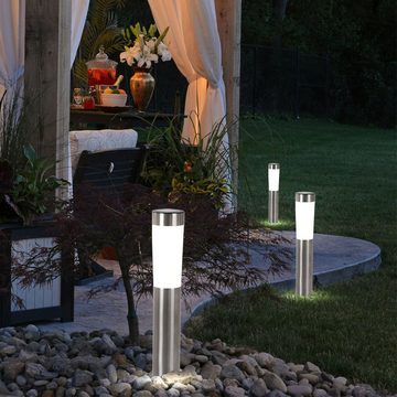 etc-shop LED Gartenleuchte, LED-Leuchtmittel fest verbaut, LED 4er Set Solarleuchten für Garten, Außenbeleuchtung mit Erdspieß