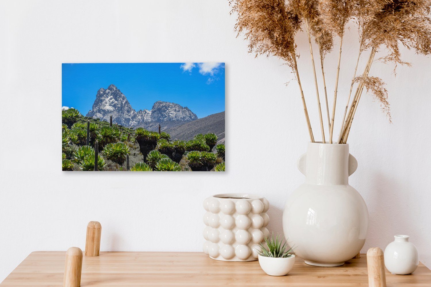Wanddeko, (1 St), OneMillionCanvasses® Himmel, Mount mit cm Landschaft Aufhängefertig, Leinwandbilder, Wandbild 30x20 blauem Kenia am Afrikanische Leinwandbild