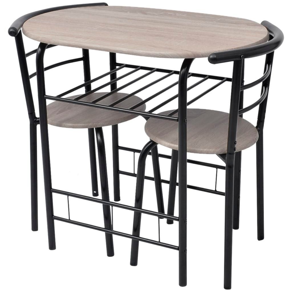 vidaXL Essgruppe Frühstückstisch Bar-Set MDF, (3-tlg)