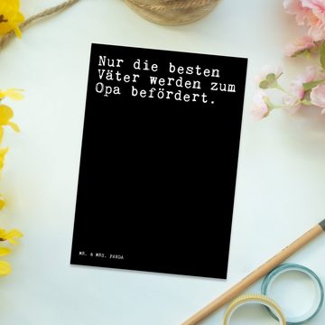 Mr. & Mrs. Panda Postkarte Nur die besten Väter... - Schwarz - Geschenk, Großvater, Geburtstagsk, Matt Rückseite