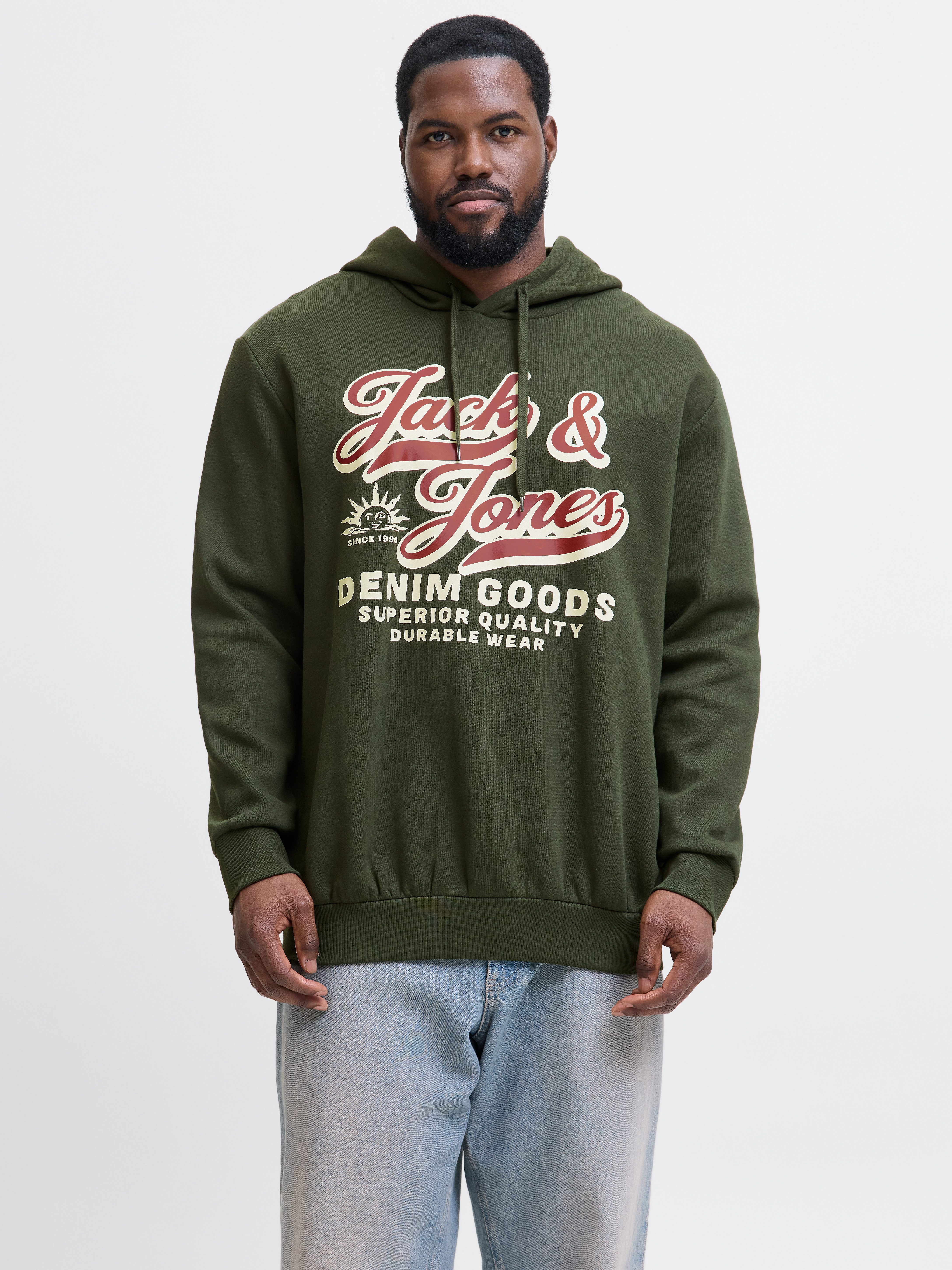 Jack & Jones PlusSize Hoodie JJELOGO SWEAT HOOD 2 COL 24/25 NOOS PLS mit Lo günstig online kaufen