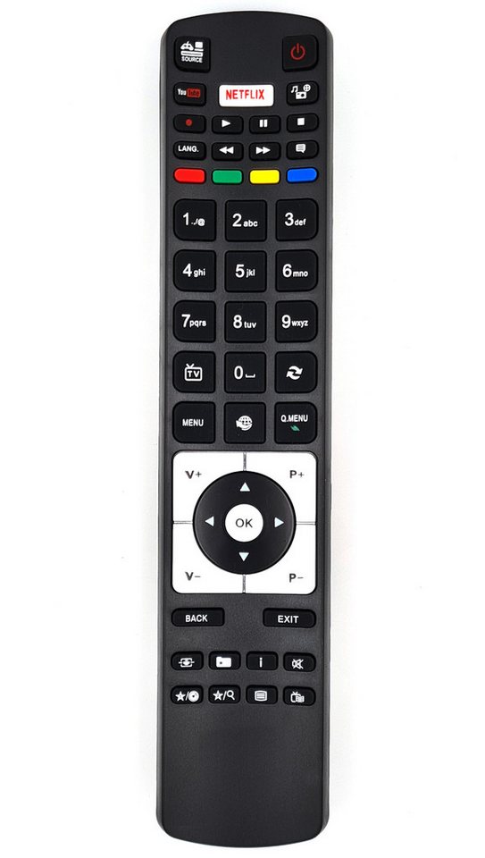 Alltro Ersatz TV Fernbedienung (für Telefunken D43F287N4CW / D43F287N4CWI)