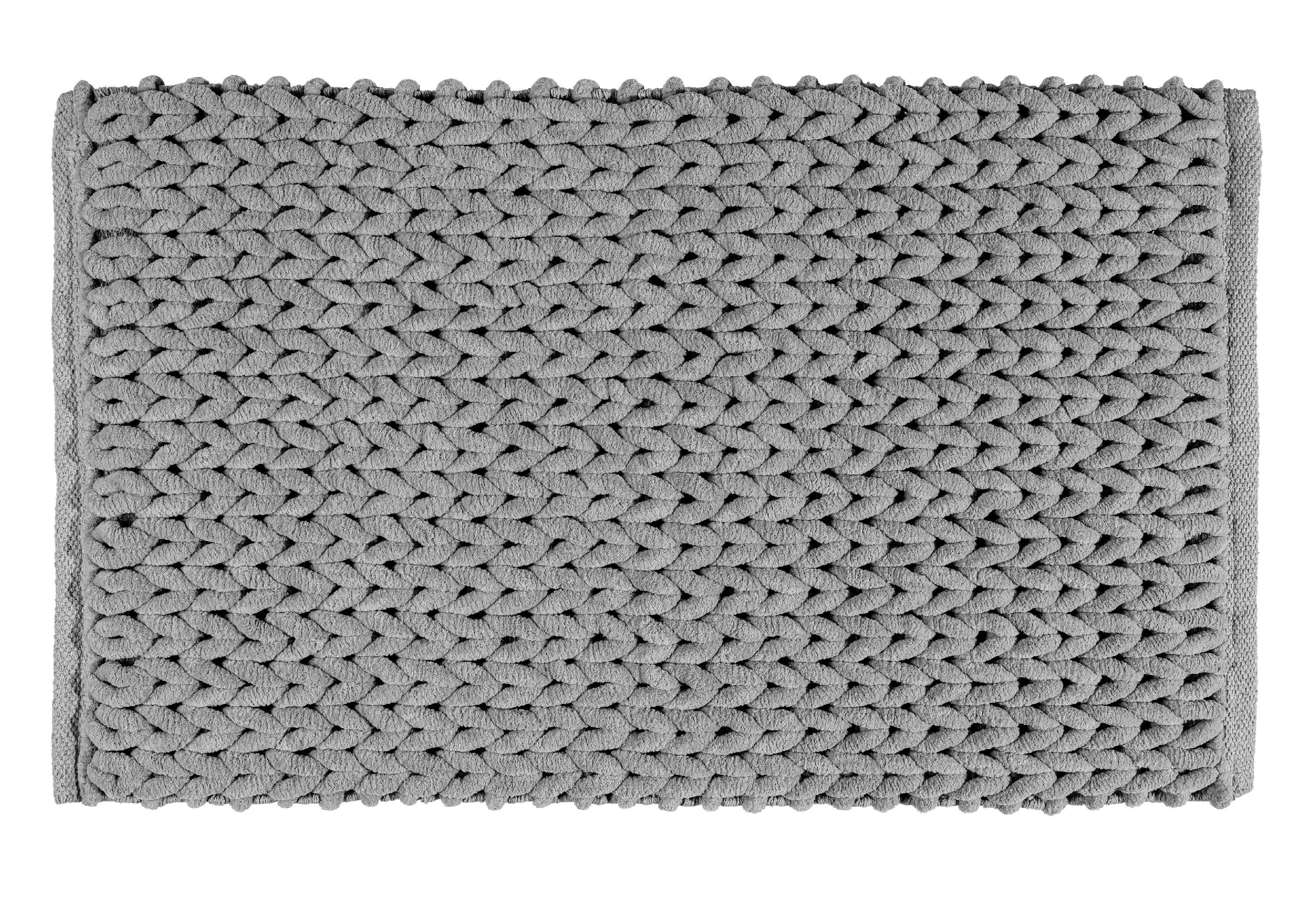 WENKO Badematte WENKO Badematte ARSON grau BL 50x80 cm grau Badteppich Badvorleger