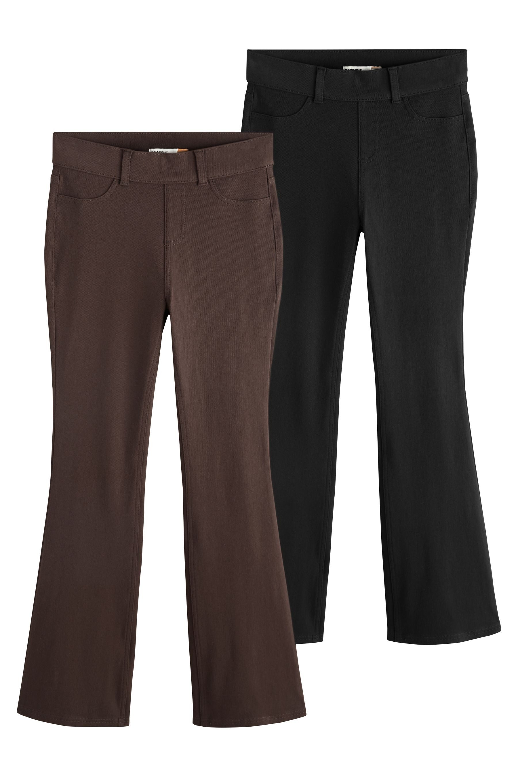 Next Jeansleggings Lange Bootcut-Leggings aus Jersey-Denim, 2er-Pack (2-tlg)