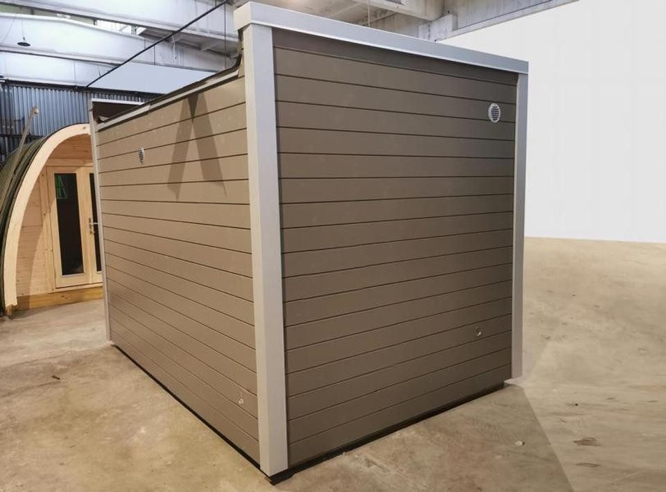 JVmoebel Saunahaus Garten Sauna Kotasuna aus massivem Holz in Beige - Trockensauna, (1-St) Made in Europe