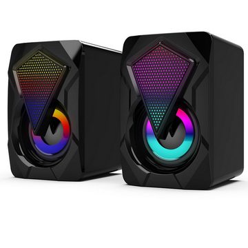 Diida RGB-Lautsprecher,Lautsprecher für Gaming,2 Lautsprecher,usb Lautsprecher