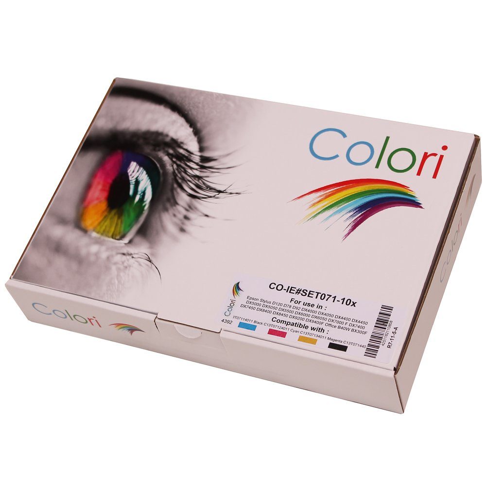 Colori Tintenpatrone (Kompatibles Set 10x Druckerpatrone für Epson Stylus D78 D92 DX-4000 DX-4050 DX-4400 DX-4450 DX-5000 DX-5050 DX-5500 DX-6000 DX-6050 DX-7000 F DX-7400 DX-7450 DX-8400 DX-8450 von Colori)