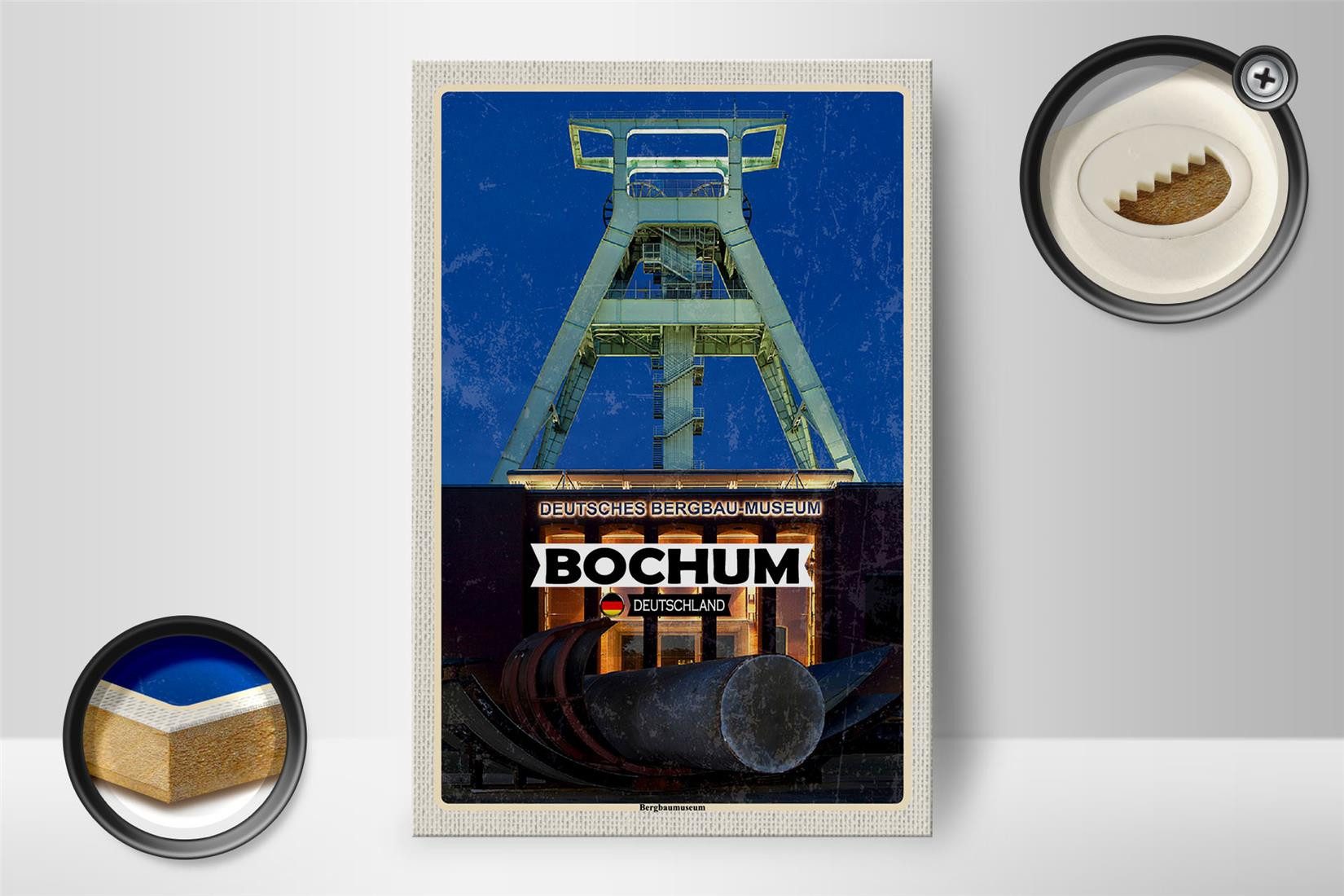 Femer GmbH Holzbild Städte Bochum Bergbaumuseum Deutschland 12x18 cm, (1 St günstig online kaufen