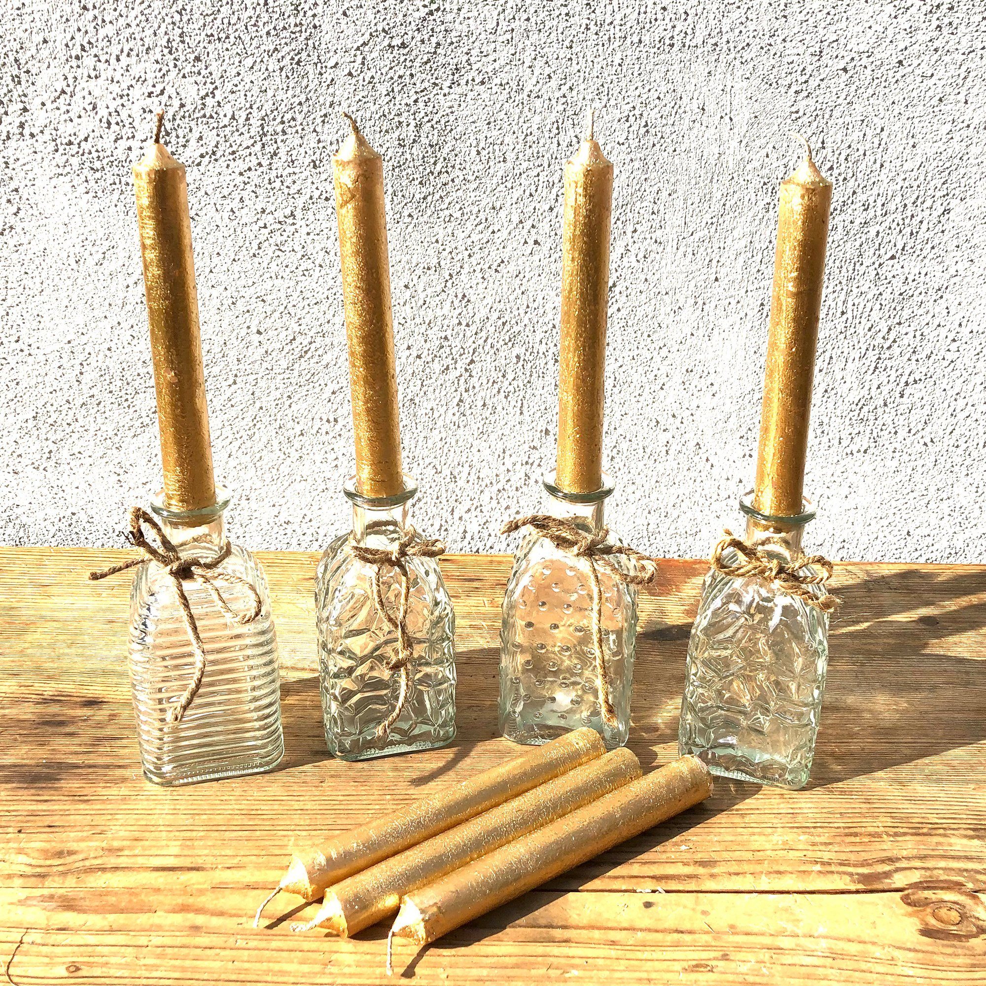 cm), Annastore 13,5 12 cm - Ø Deko-Flaschen (H Glasfläschchen, Blumenvasen Dekoflaschen, Vasen Glasvasen Dekovase aus 6,5 kleine Glasflaschen, Vintage Tischvasen Glas