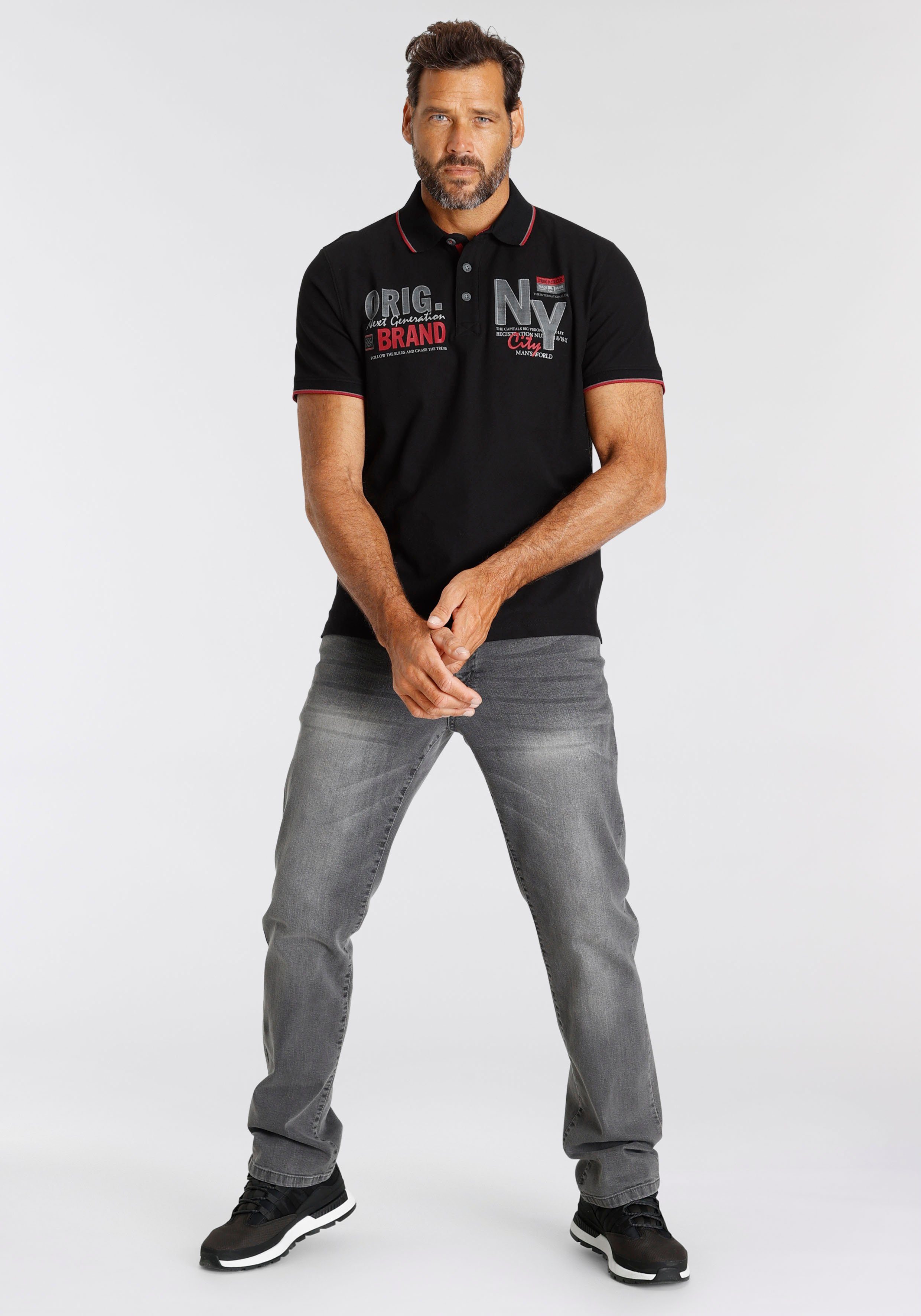 Man's World Poloshirt Kurzarm, mit stilvollem Print, Polokragen – Bild 5 von 5
