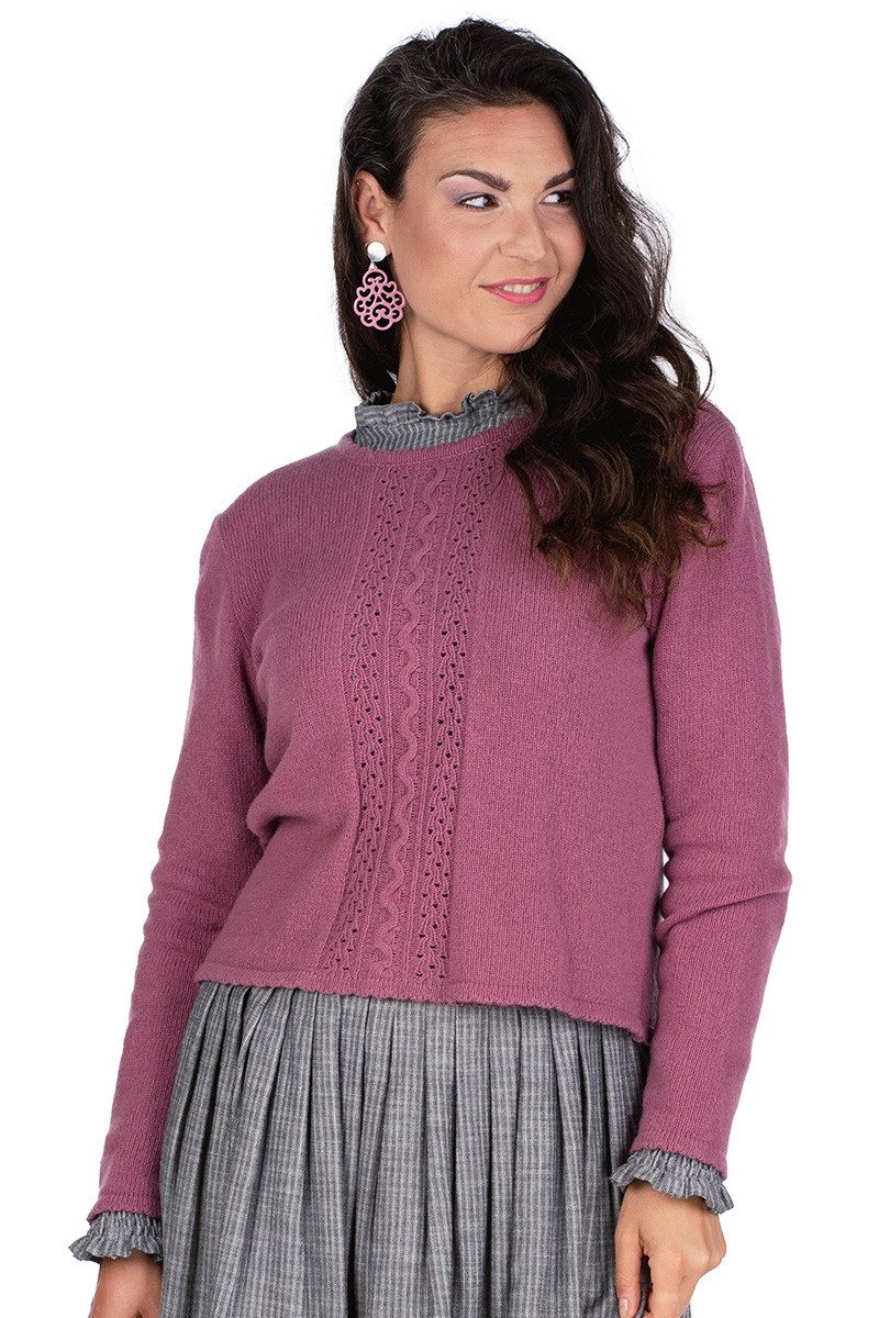 Berwin & Wolff Rundhalspullover Strickpullover Damen - KATALENA - mauve