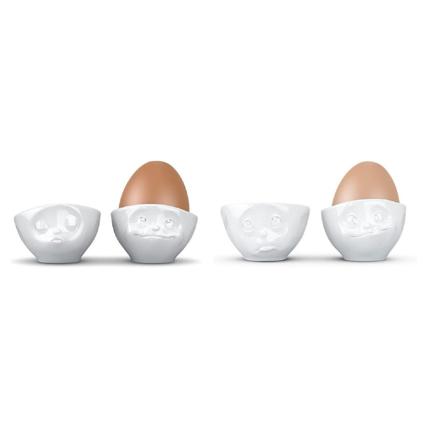 Eierbecher TV Tasse Eierbecher 51.52 Küssend, Verträumt,Och bitte und Lecker weiß