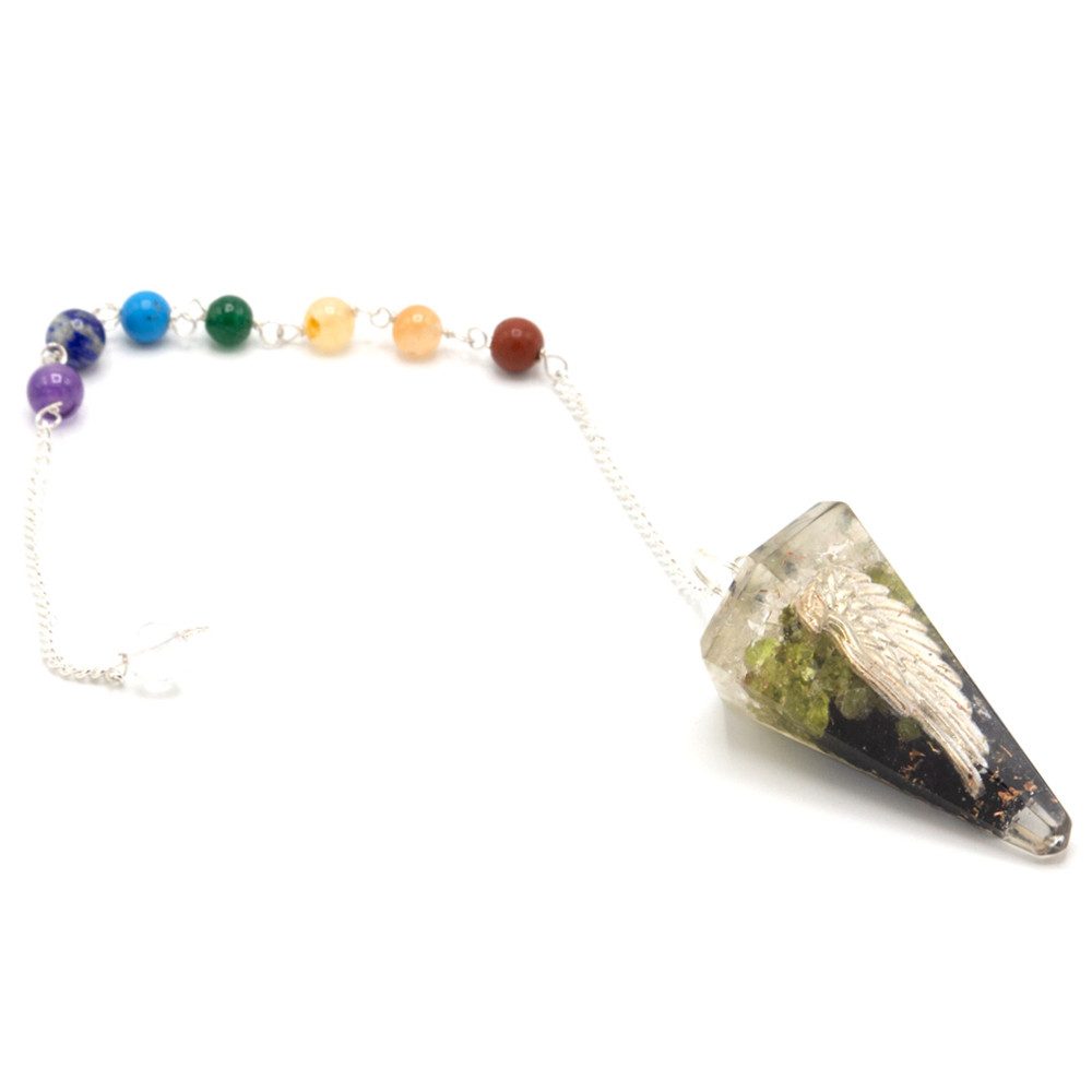 Dekoobjekt Orgonite Power Chakra Pendel - Engelsflügel