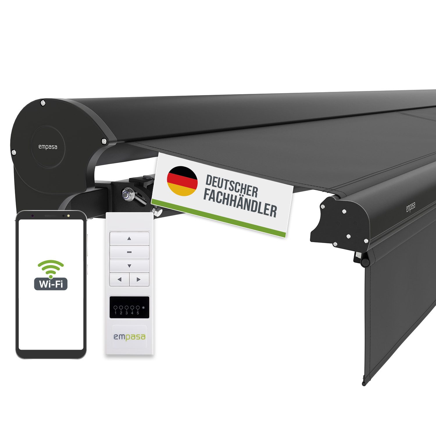 empasa Kassettenmarkise "EXPERT PLUS" Markise Vollkassettenmarkise elektrisch mit Wifi-Motor