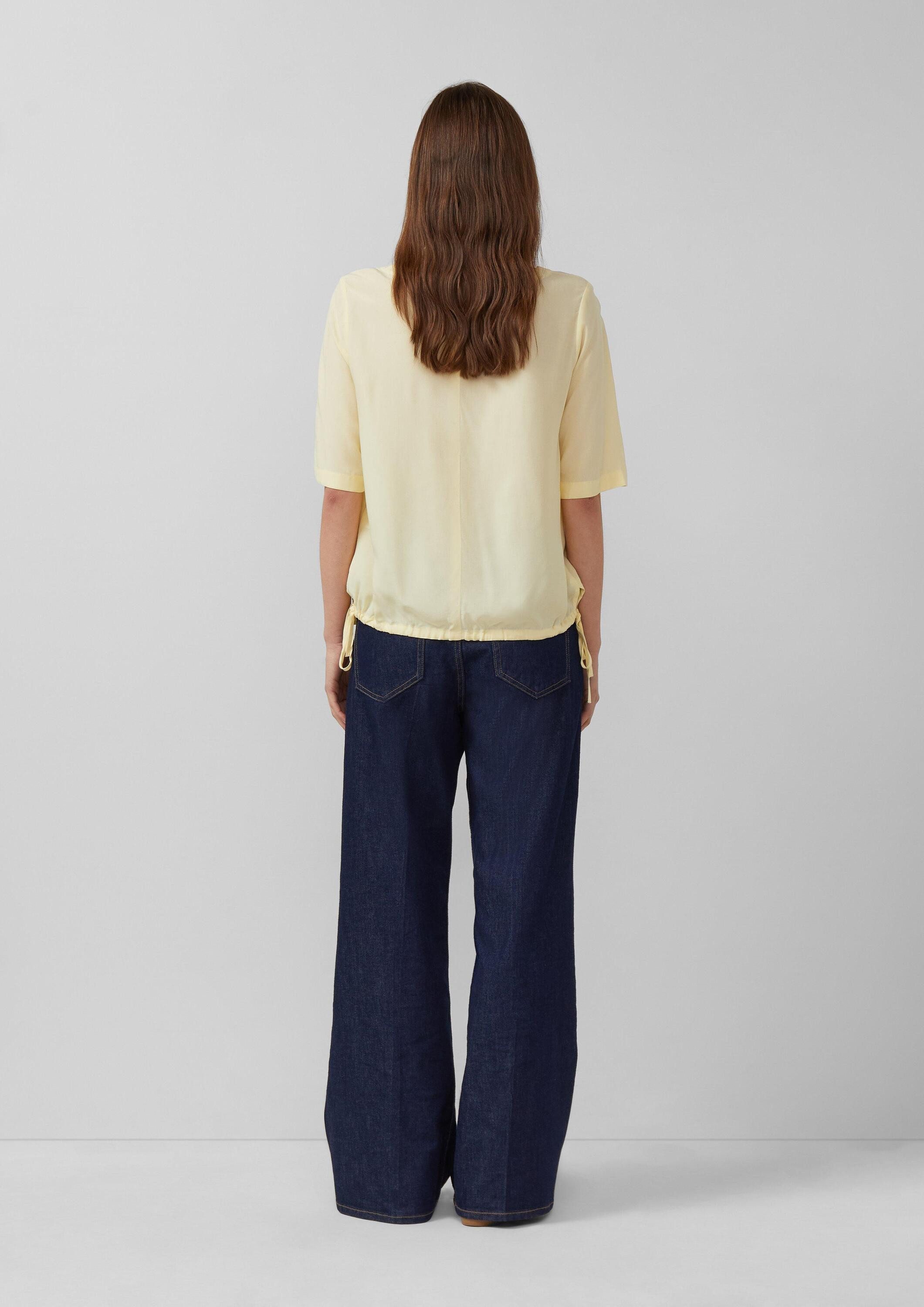 s.Oliver Kurzarmbluse Bluse Shirt-Bluse mit verstellbarem Saum