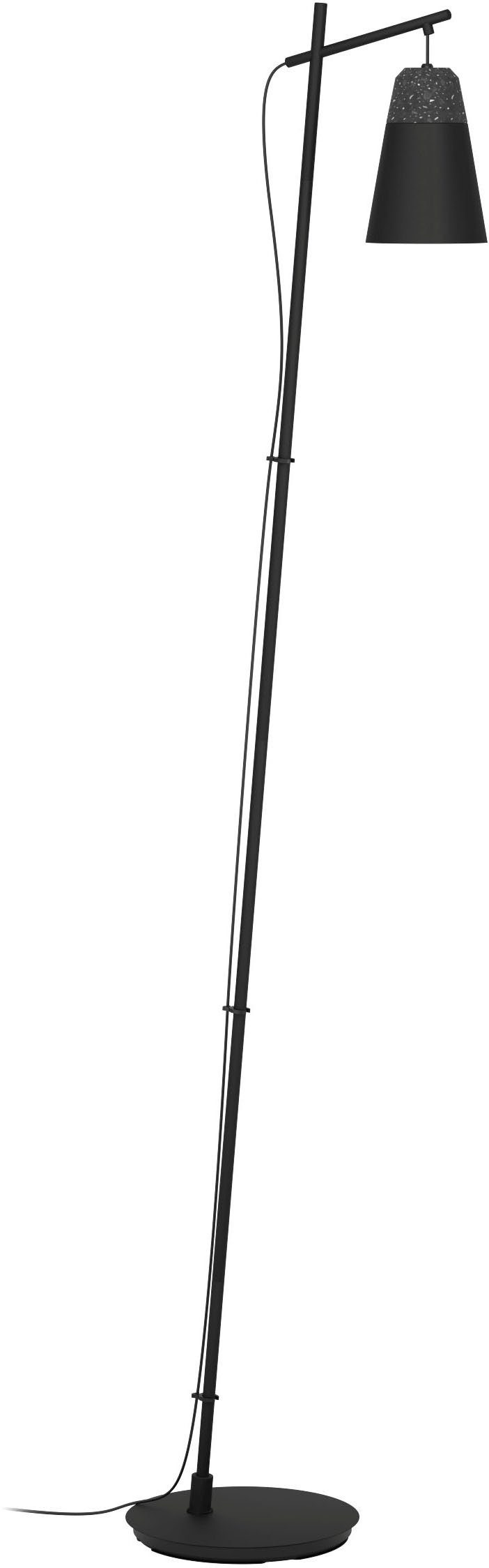EGLO Stehlampe CANTERRAS, Leuchtmittel wechselbar, ohne Leuchtmittel, Stehleuchte in schwarz aus Stahl - exkl. E27 - 1X40W | Standleuchten