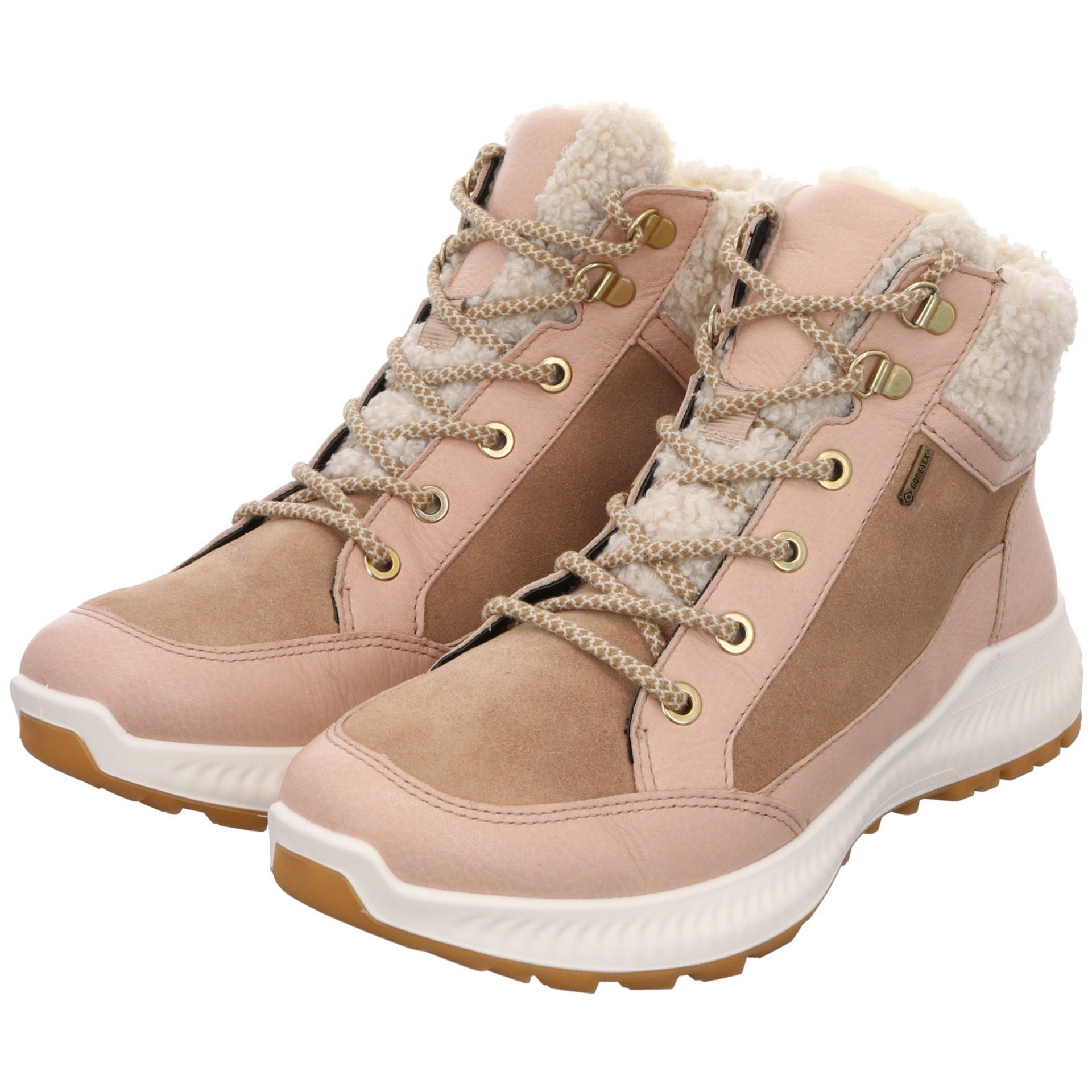 Damen Hiker Freizeit beige Elegant Ara Stiefel 046744 Schuhe Boots Leder-/Textilkombination Stiefelette