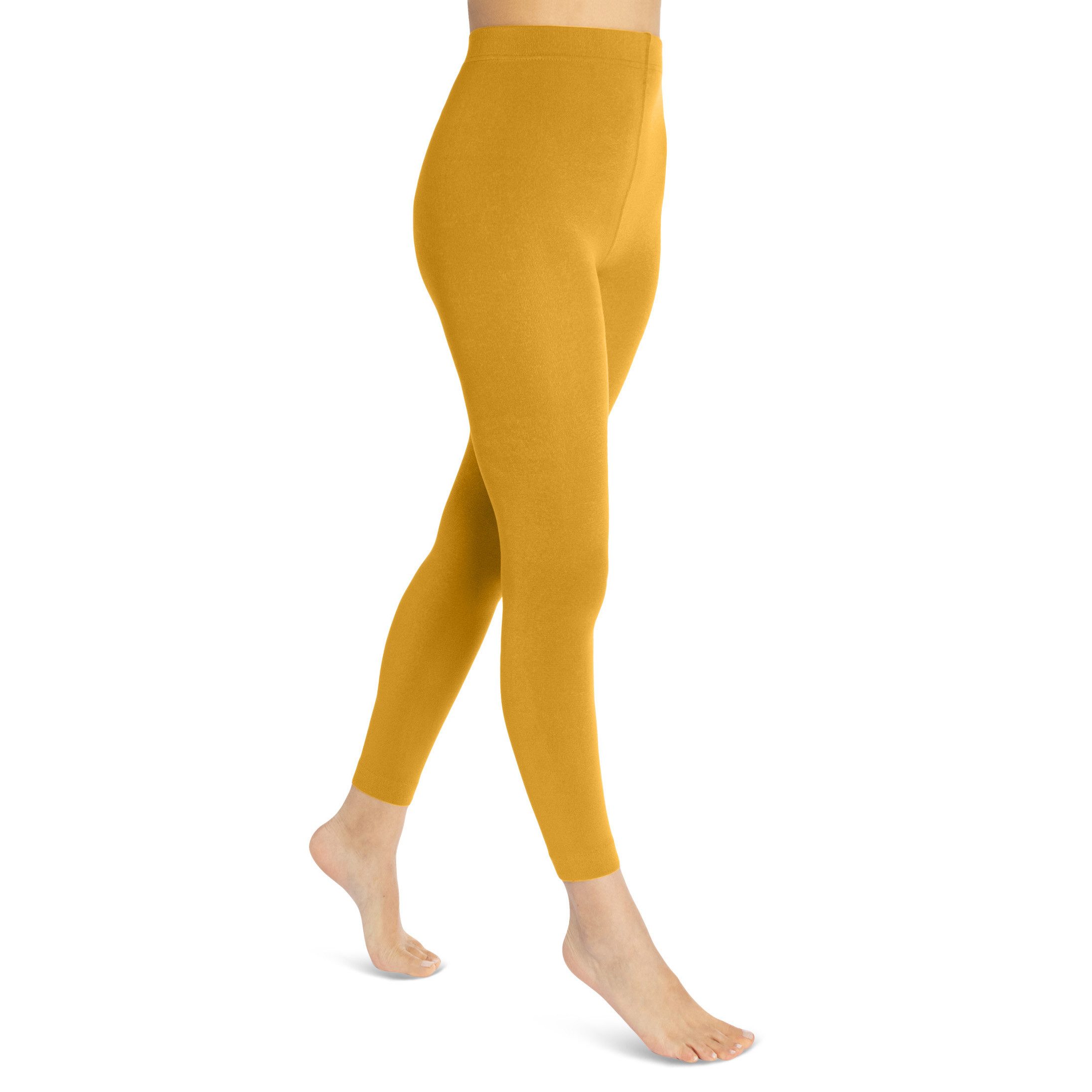 sockenkauf24 Thermoleggings Damen THERMO Leggings mit Innenfleece in vielen Farben (44-46, Ocker) extra warm Winter Leggings, WP