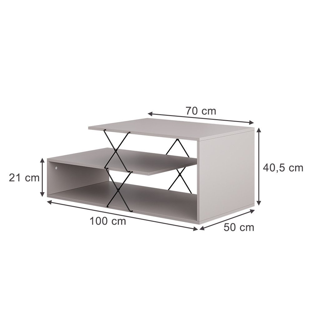 Vicco Couchtisch Nario, Cashmere, 100 x günstig online kaufen