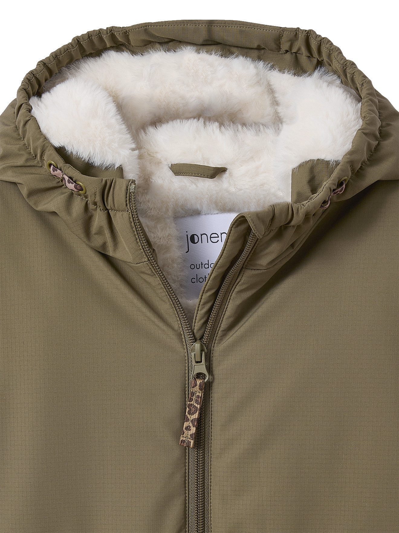 jonen Parka Mädchen Parka mit Kapuze und Webpelz