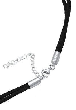 Elli Collier Halsband schwarz Choker mit Kreis 925 Silber