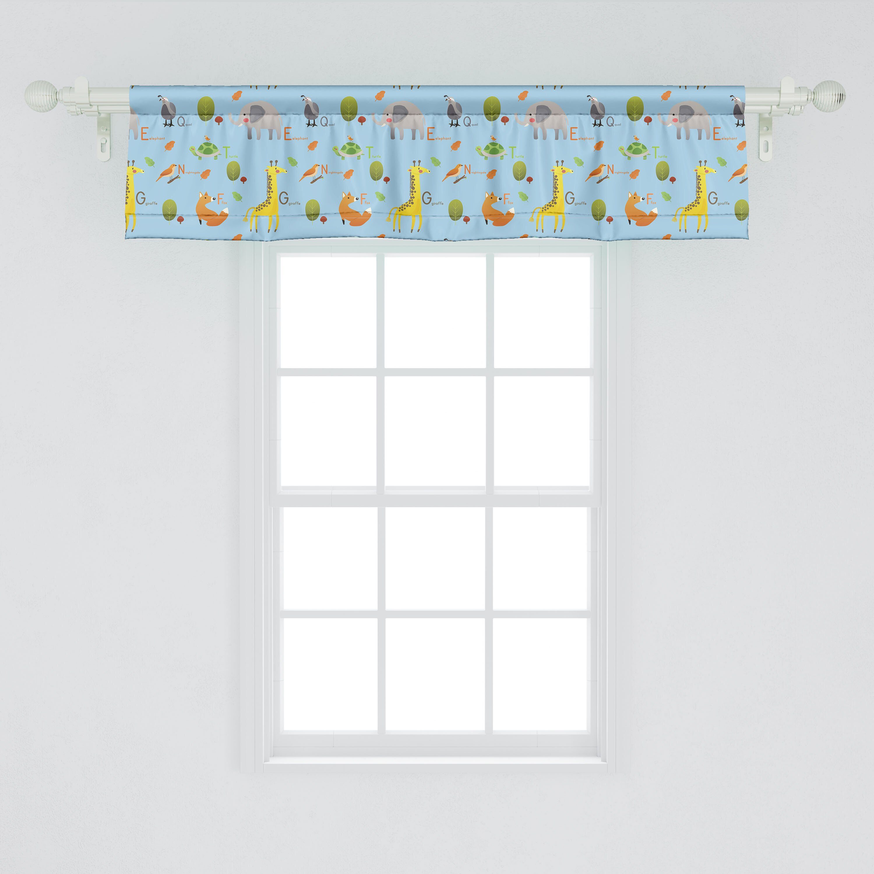 Volant Alphabet Abakuhaus, mit Schlafzimmer mit Küche Scheibengardine Tiere, Vorhang die Microfaser, für Stangentasche, Dekor Buchstaben