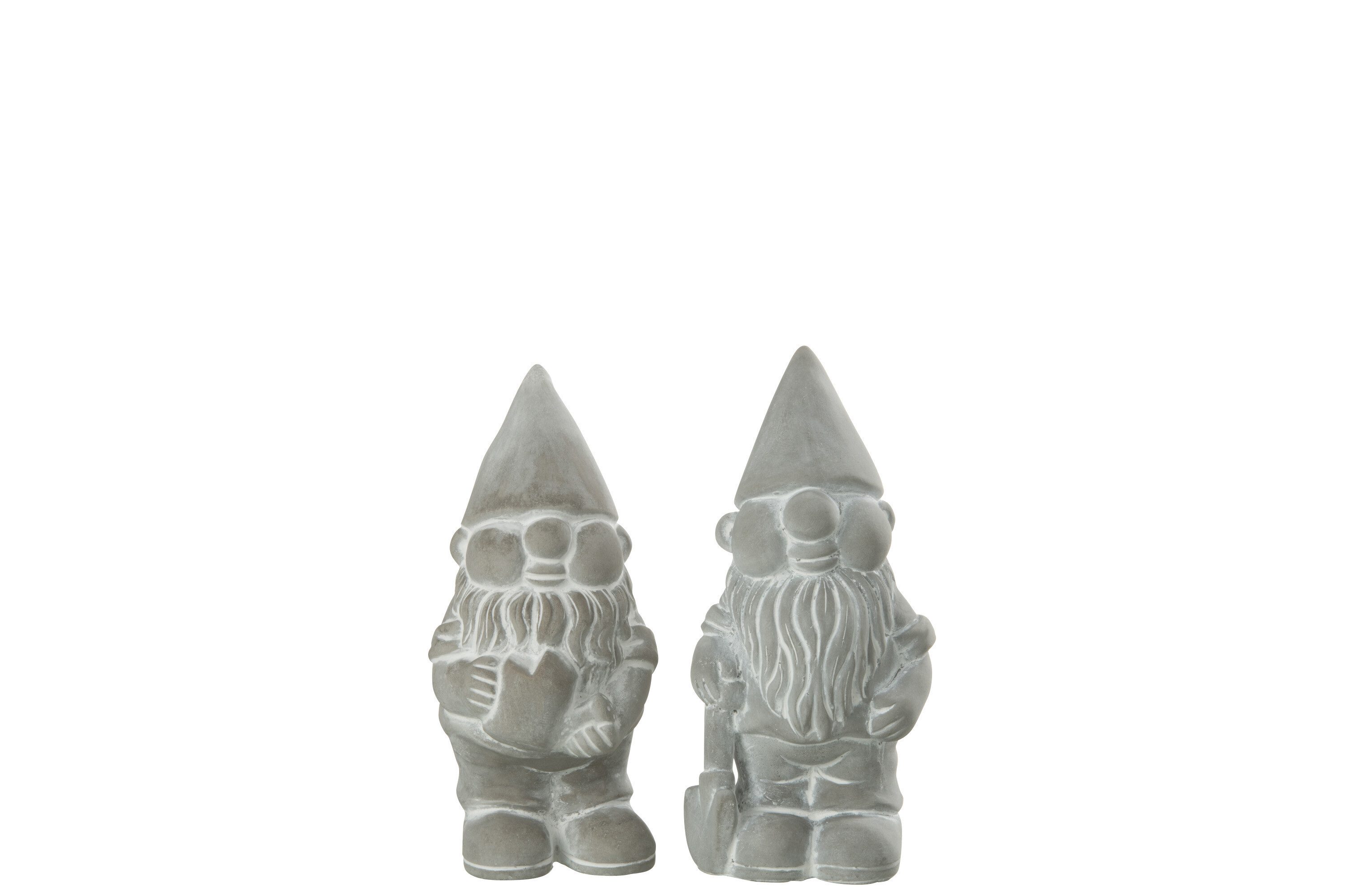J-line Gartenzwerg Zwerg Zement Grau Small, 2er Set
