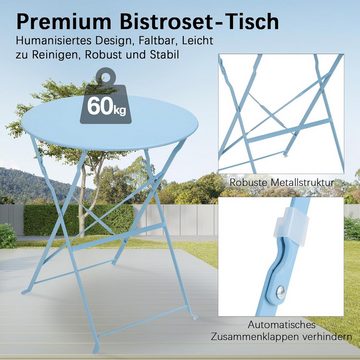 TLGREEN Balkonset, Bistro-Set 3 teilig,Balkonmöbel Klappbar für Terrasse,Garten