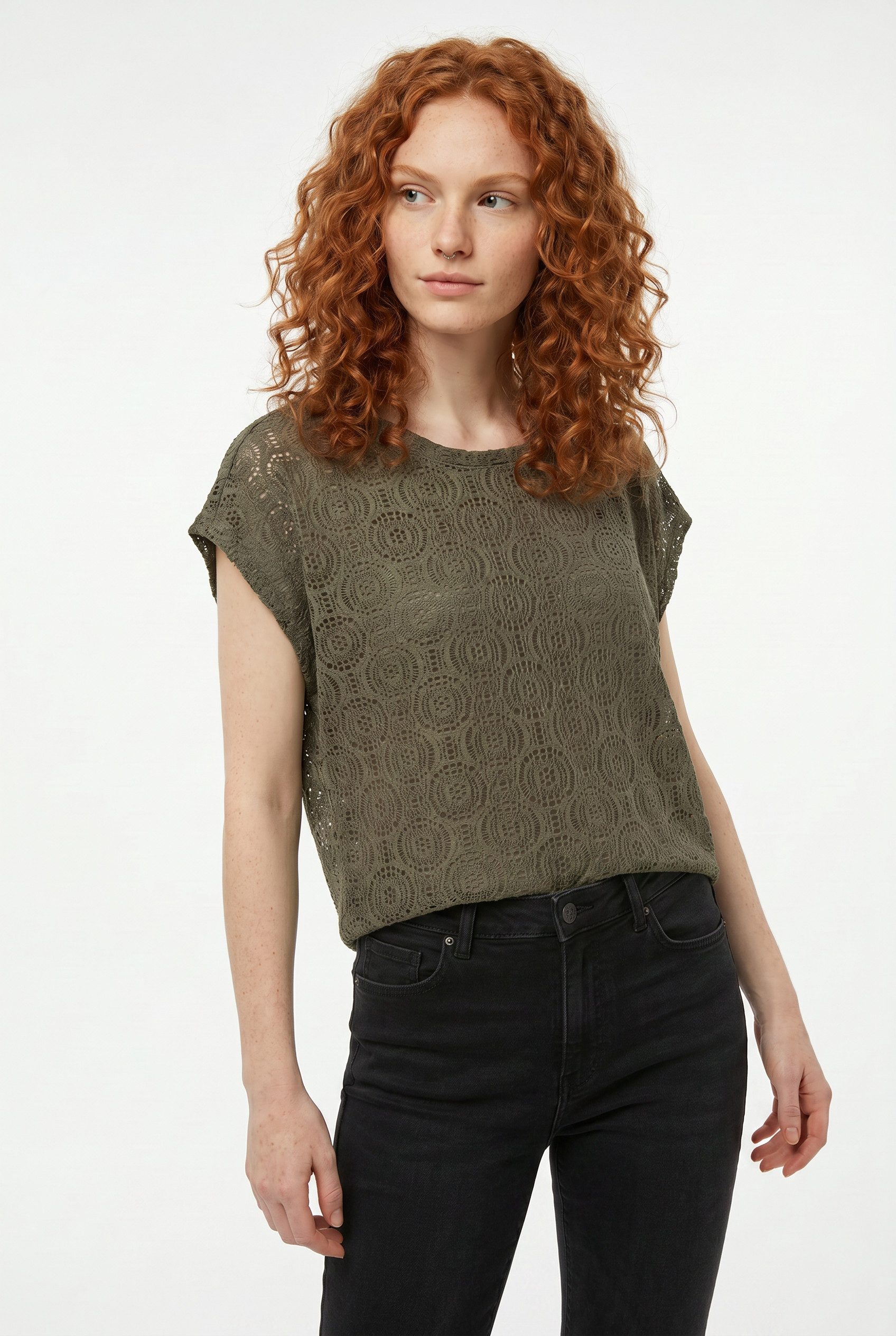 Vero Moda T-Shirt VMMAYA AVA SS TOP JRS VO Materialmix, regular fit