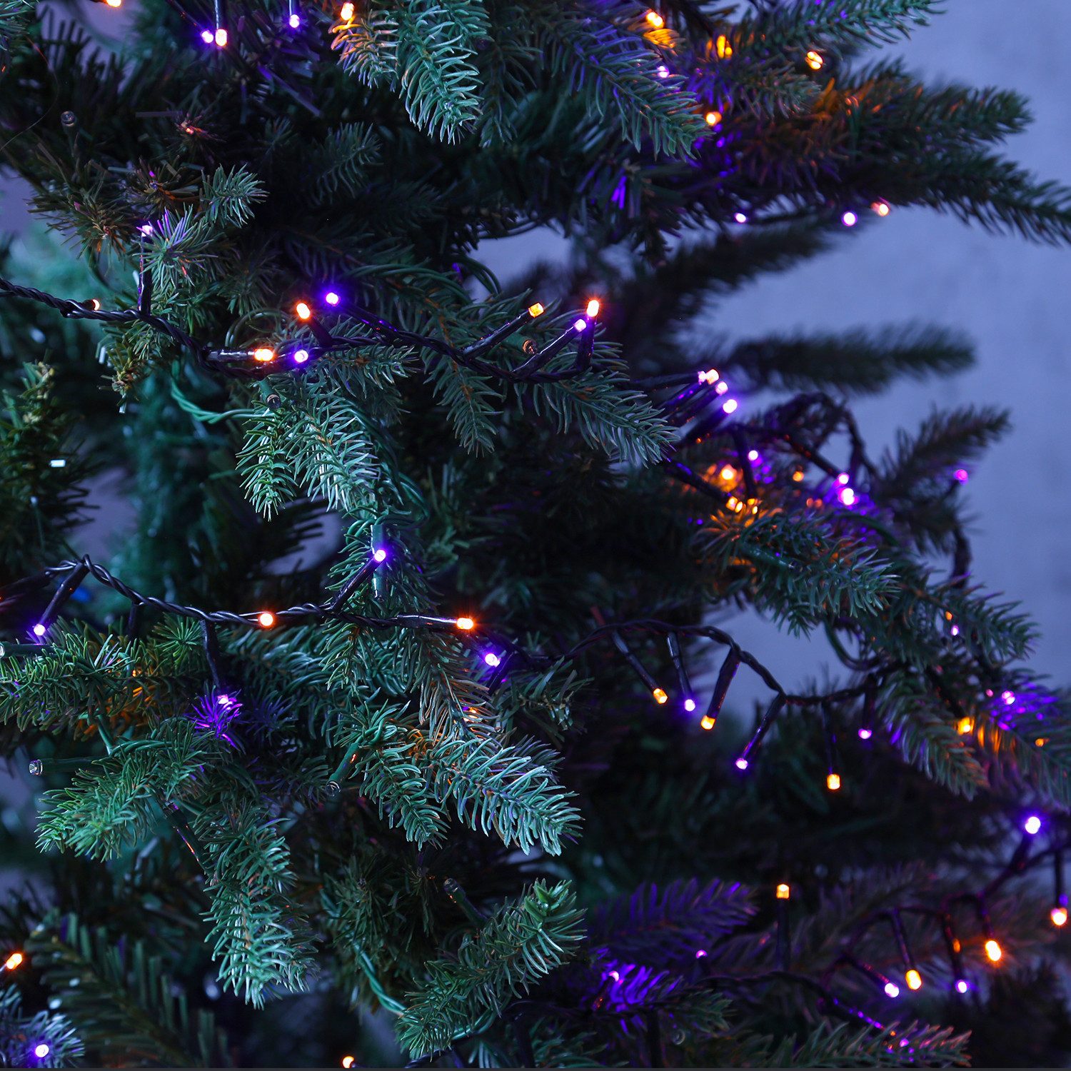 MARELIDA LED-Lichterkette Compact Twinkle 750LED lila orange 8 Funktionen 16m Weihnachten, 750-flammig