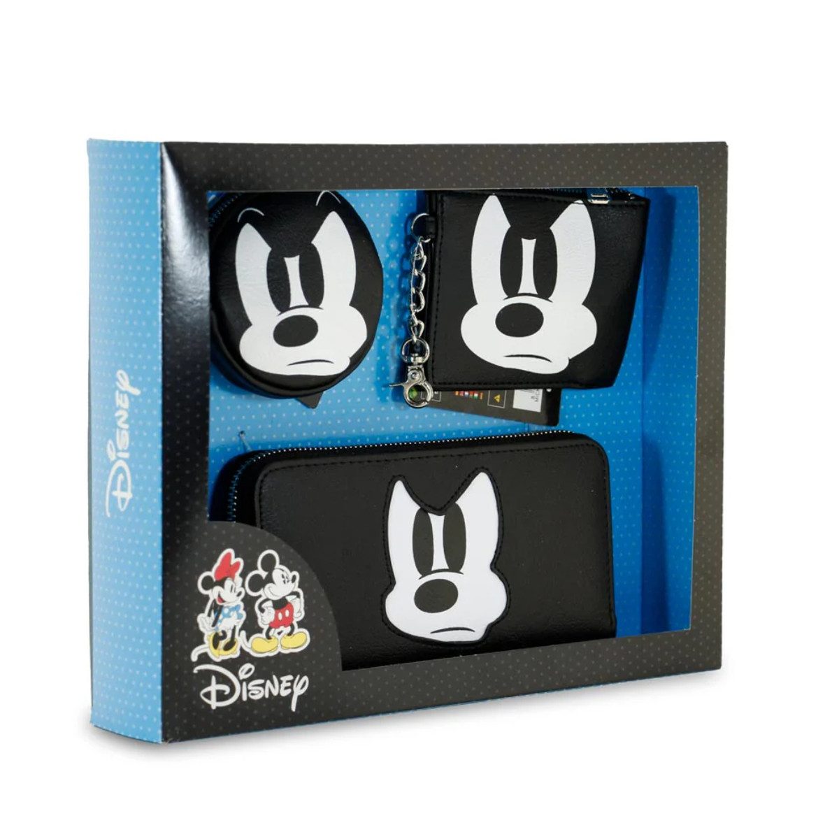 Disney Mickey Mouse Geldbörse Angry Geschenkset schwarz Wallet Set mit Münzgeldbörsen (3-tlg)