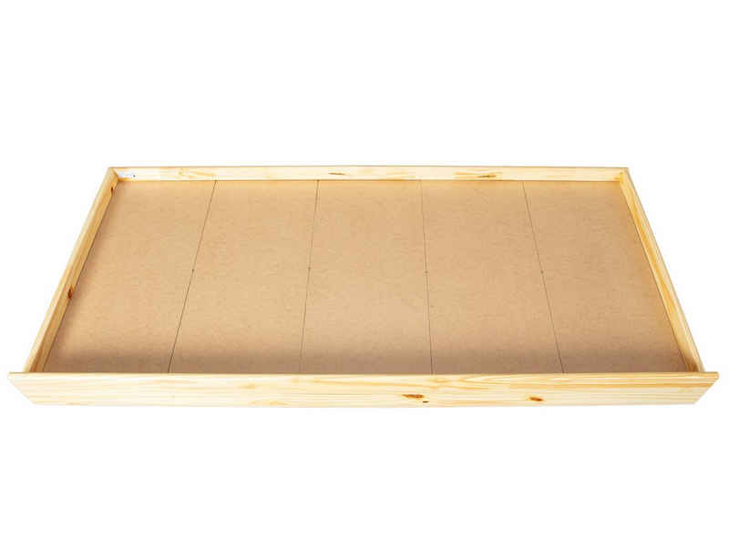 Inter Link Bettschubkasten LATI 200, aus Massivholz, natur lackiert, für 200 cm lange Betten