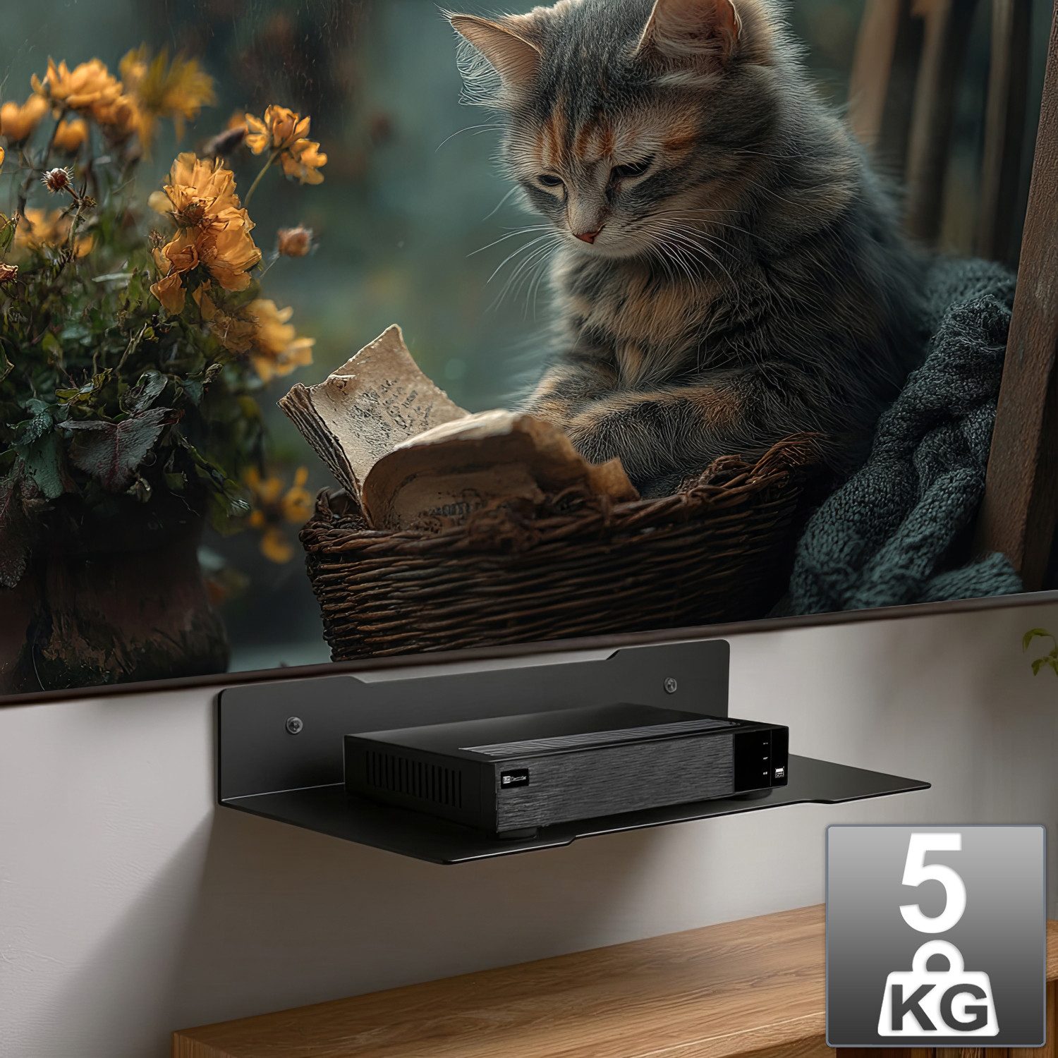 Maclean Wandregalhalter MC-122 TV-Wandregal für Tuner-Decoder, günstig online kaufen