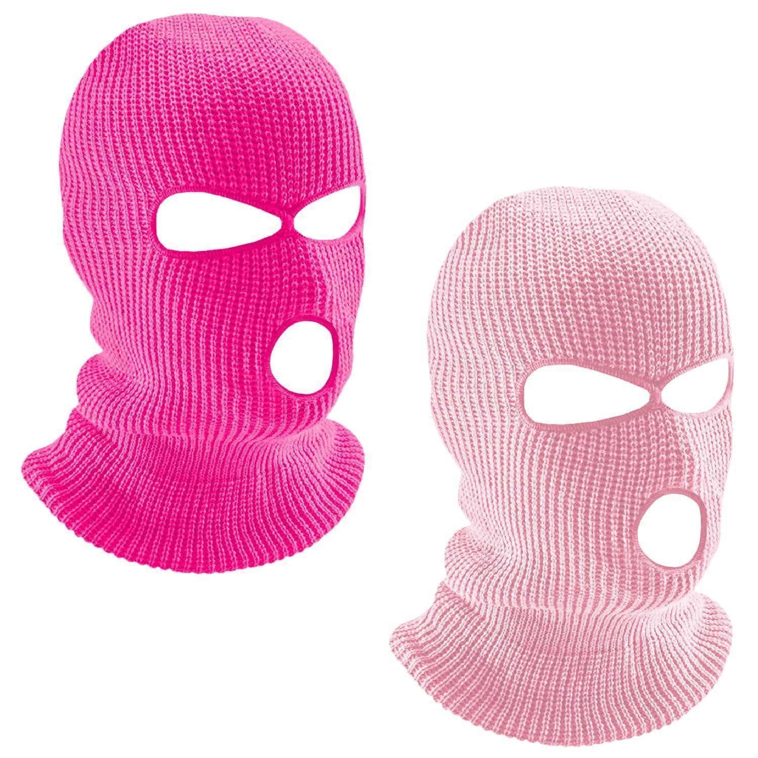 Sturmhaube Balaclava Sturmmaske 3Loch Einheitsgröße Rosig+Rosa