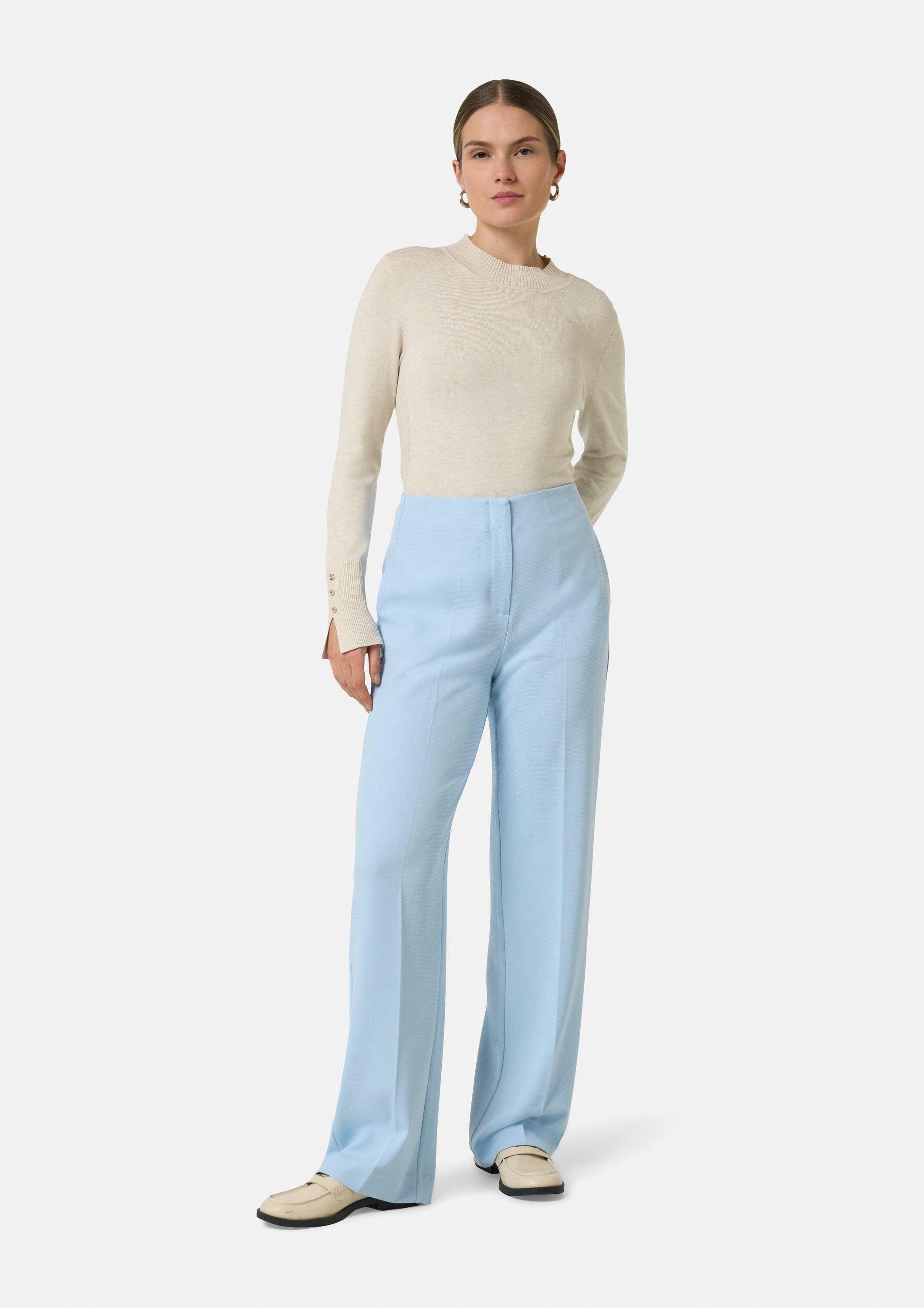 comma Chinos Hose Marlenehose aus Viskosemix mit Strukturmuster günstig online kaufen