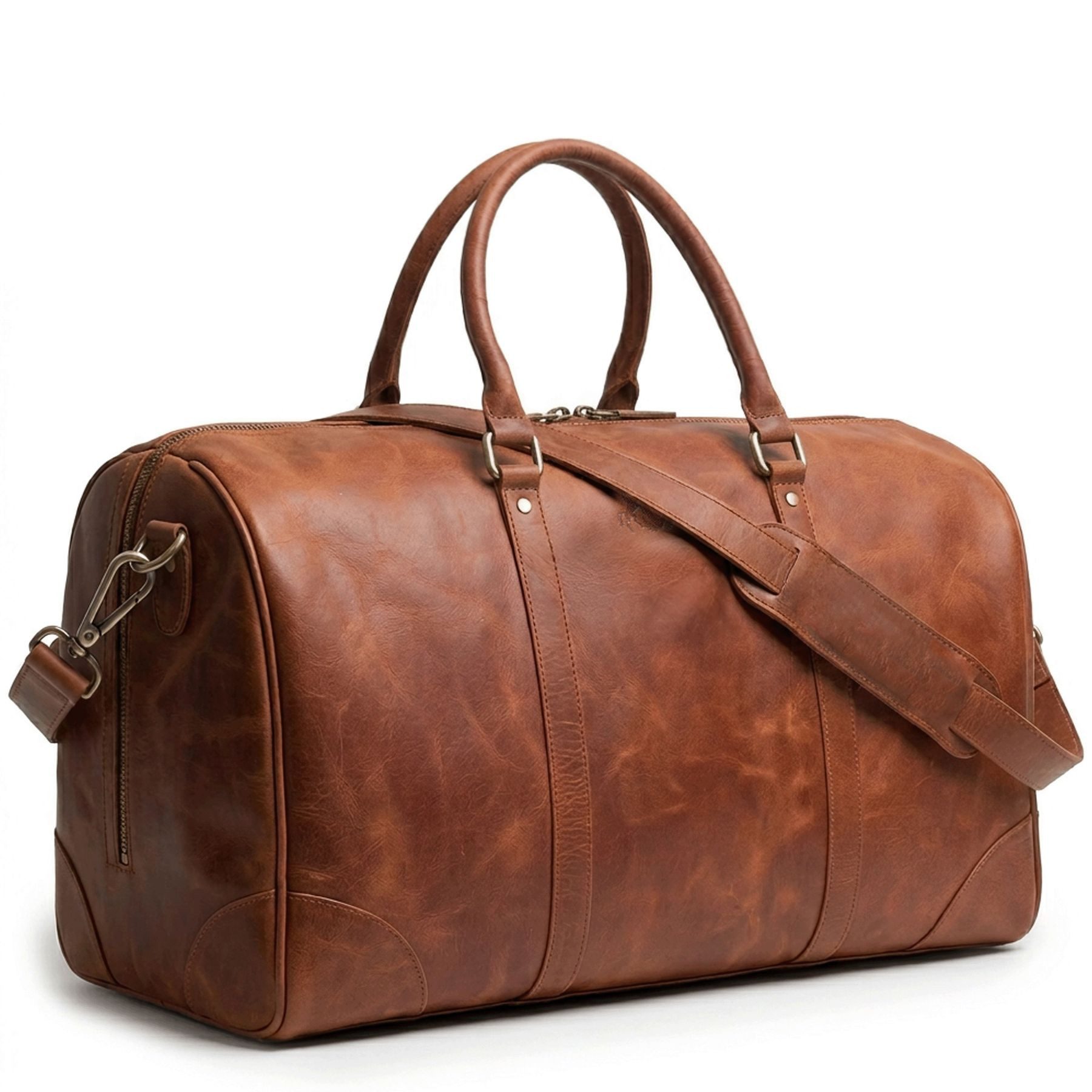 SID & VAIN Reisetasche Weekender BERLIN große Reisetasche Handgepäck Damen Herren braun, Reisetasche BERLIN Leder aus hochwertigem Hunter-leder, vintage-braun