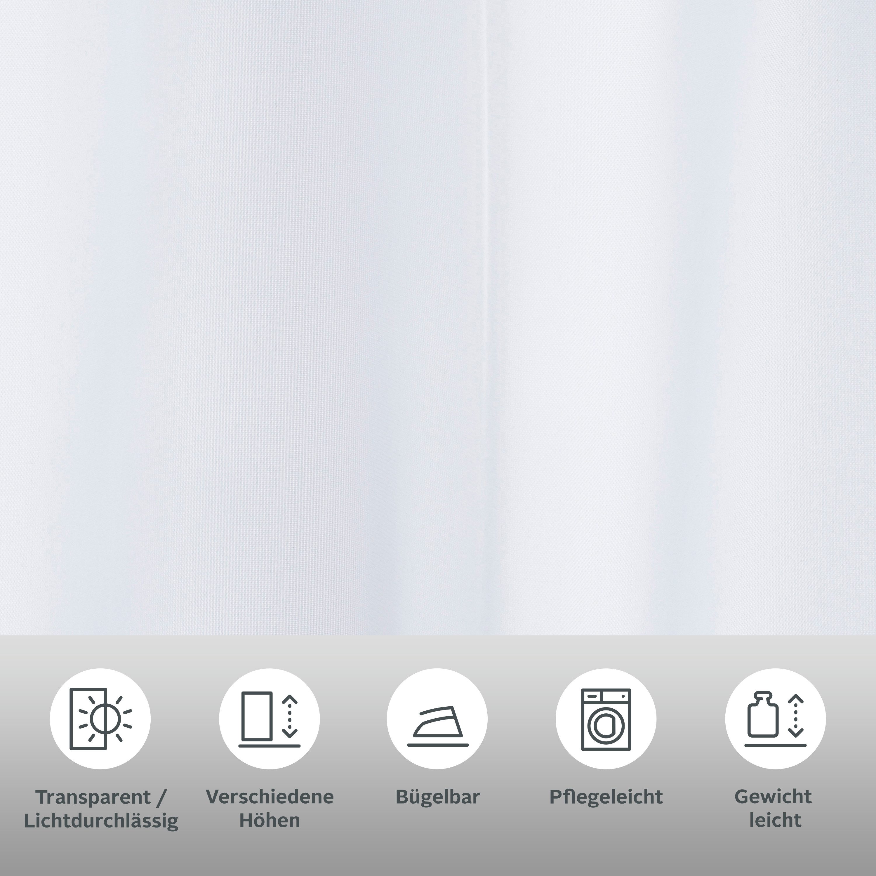 OTTO home Scheibengardine Bitola (1 St), Schlaufen, transparent, Voile, Fertiggardine, transparent