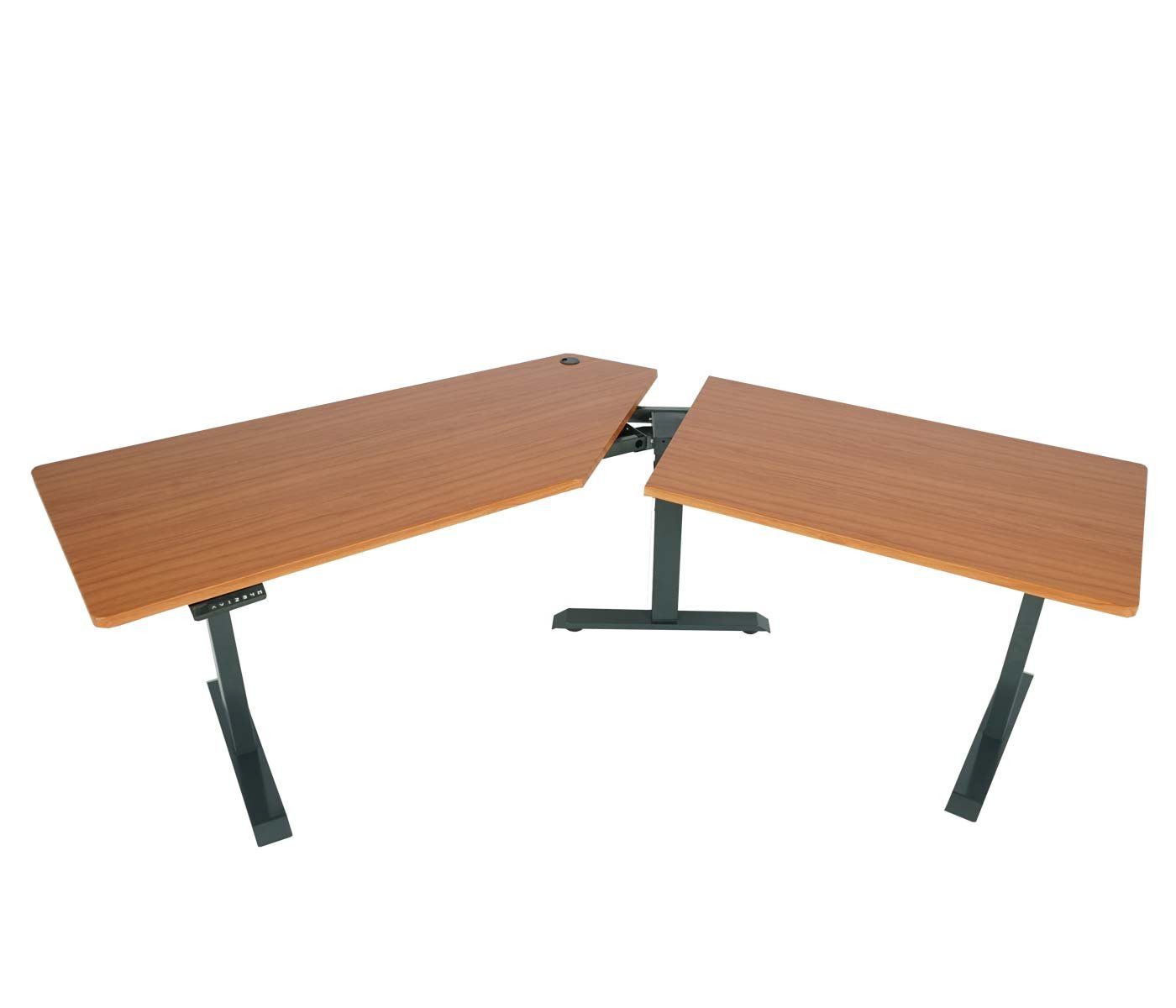 MCW Schreibtisch für der natur, in Zwei Aussparungen anthrazit-grau anthrazit-grau | | Kabel (3-St), Tischplatte MCW-D40-3in1 naturbraun