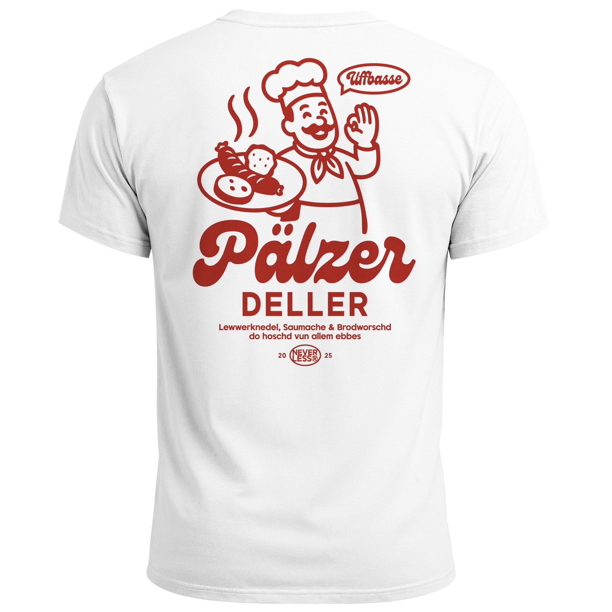 Print-Shirt Herren T-Shirt Backprint Pfalz Design Pfälzer Dialekt Spruch Lustig