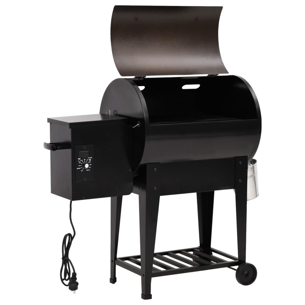 vidaXL Grillkamin Pelletgrill mit Ablage Schwarz 94 cm Eisen