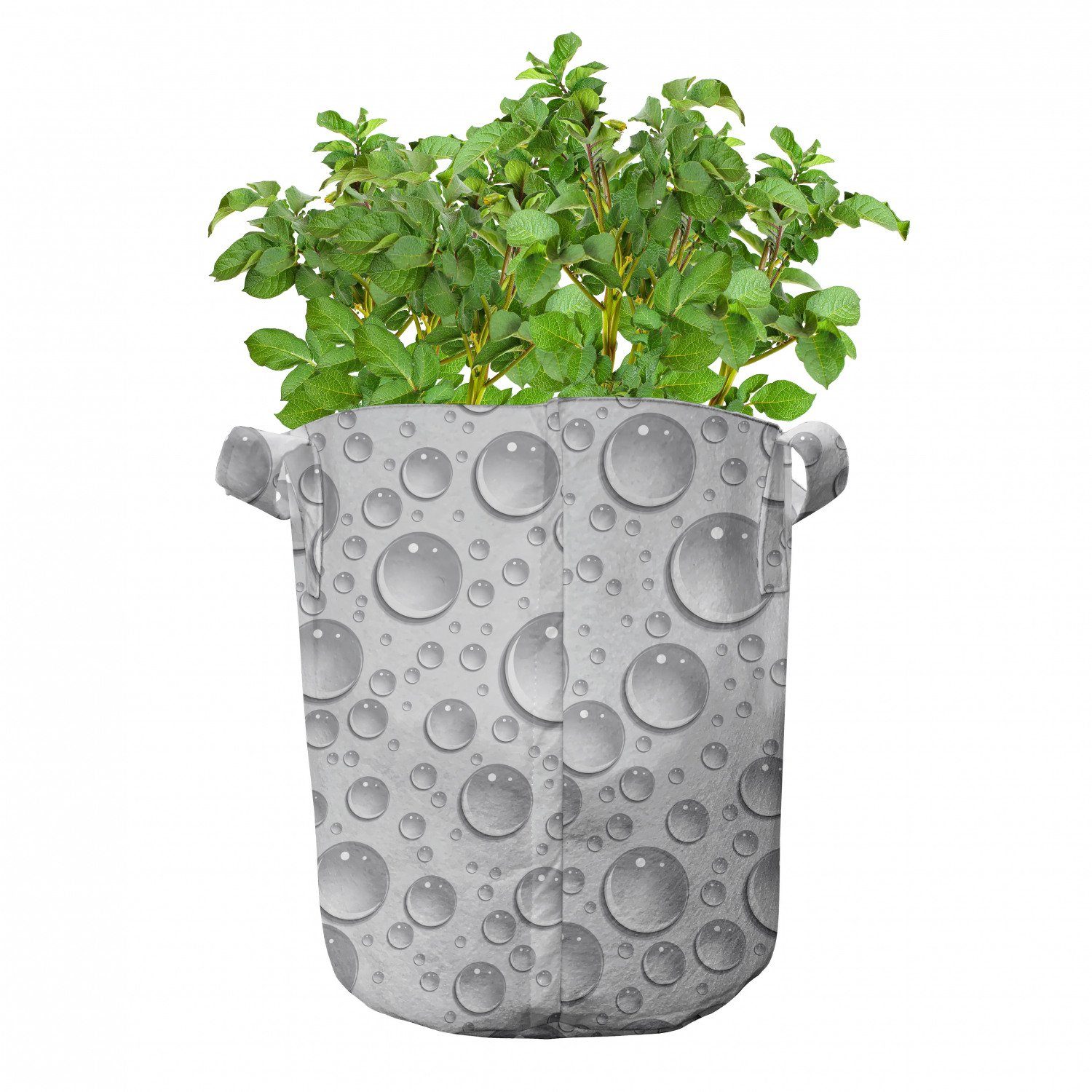 für Wassertropfen mit Stofftöpfe Pflanzkübel Grau hochleistungsfähig Abakuhaus Pflanzen, Griffen Monochrome