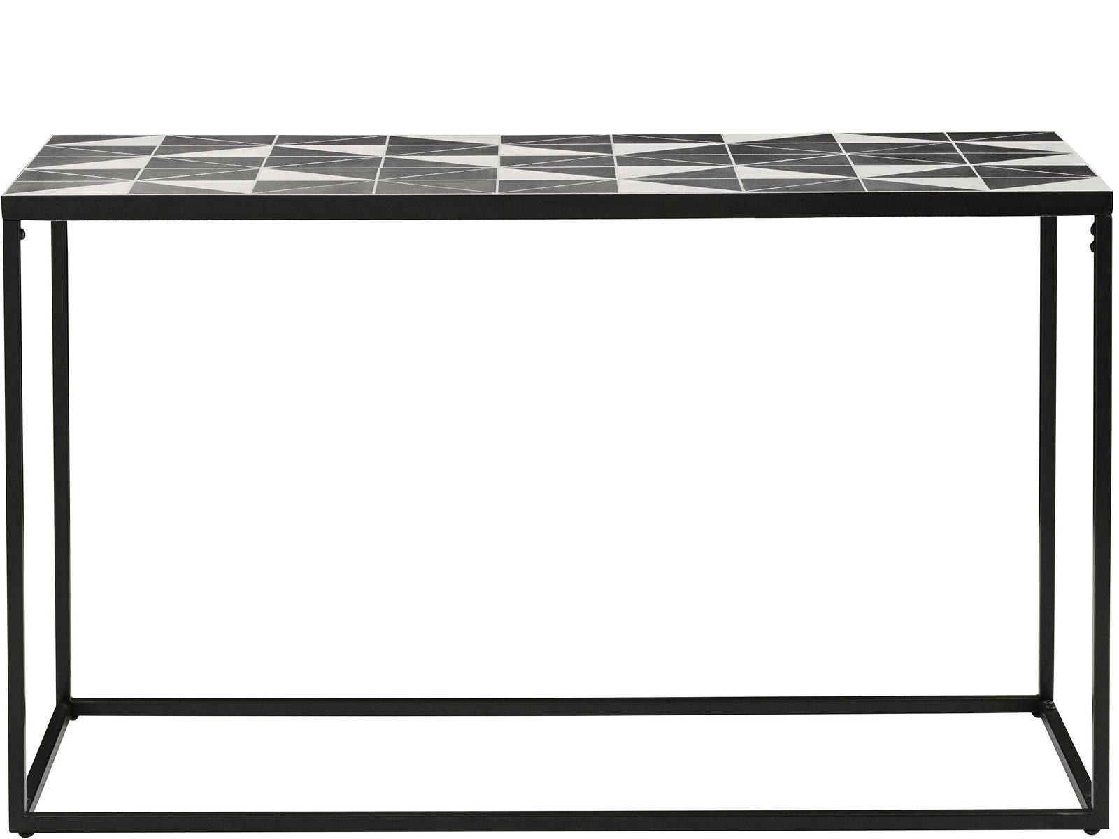 loft24 Beistelltisch Stanley (1-St), Konsolentisch aus Metall, Tischplatte in Mosaik Design, 130 cm breit