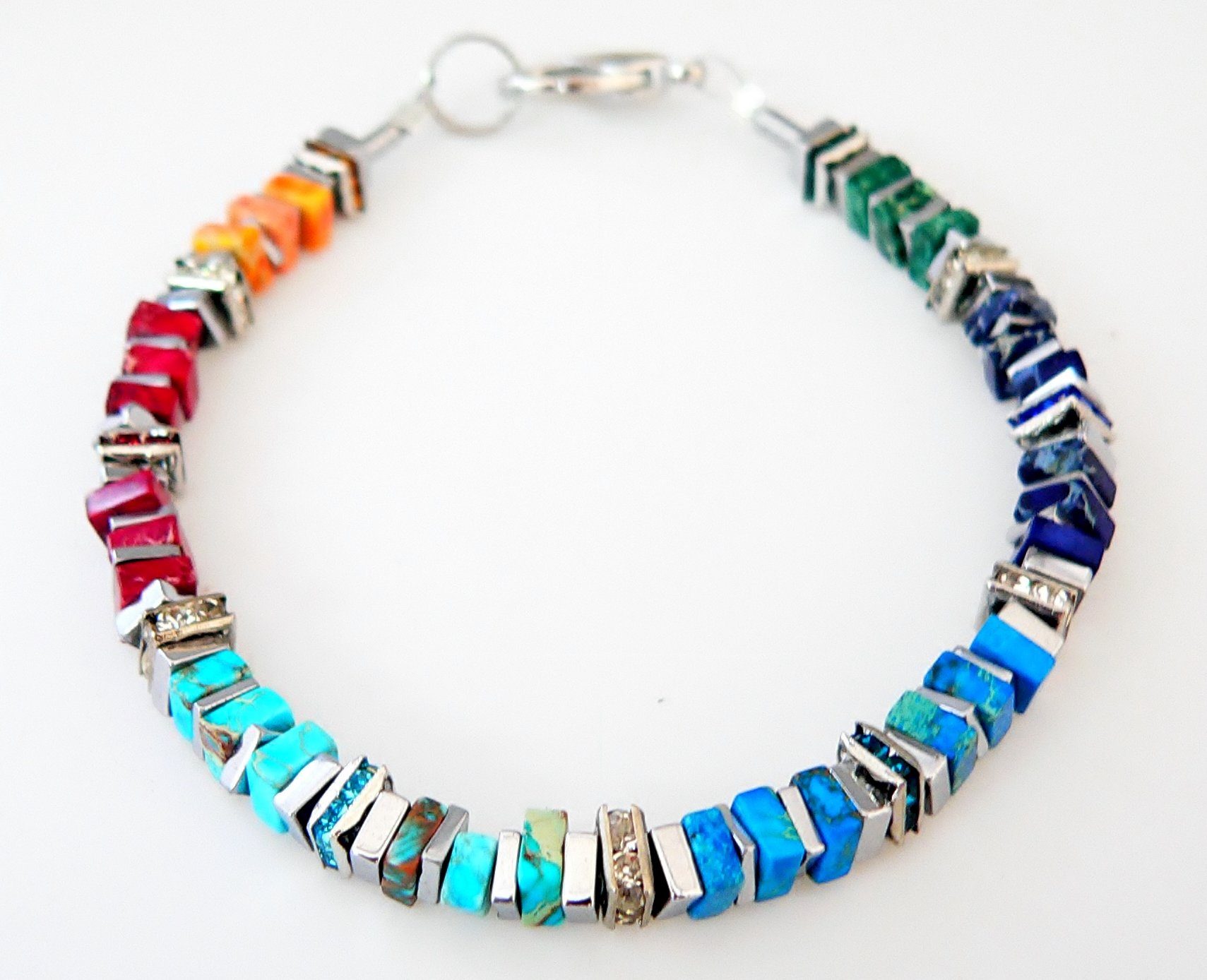 traumschmuck Perlenarmband 224d-a Armband Edelstein Imperial Jaspis Quadrat günstig online kaufen