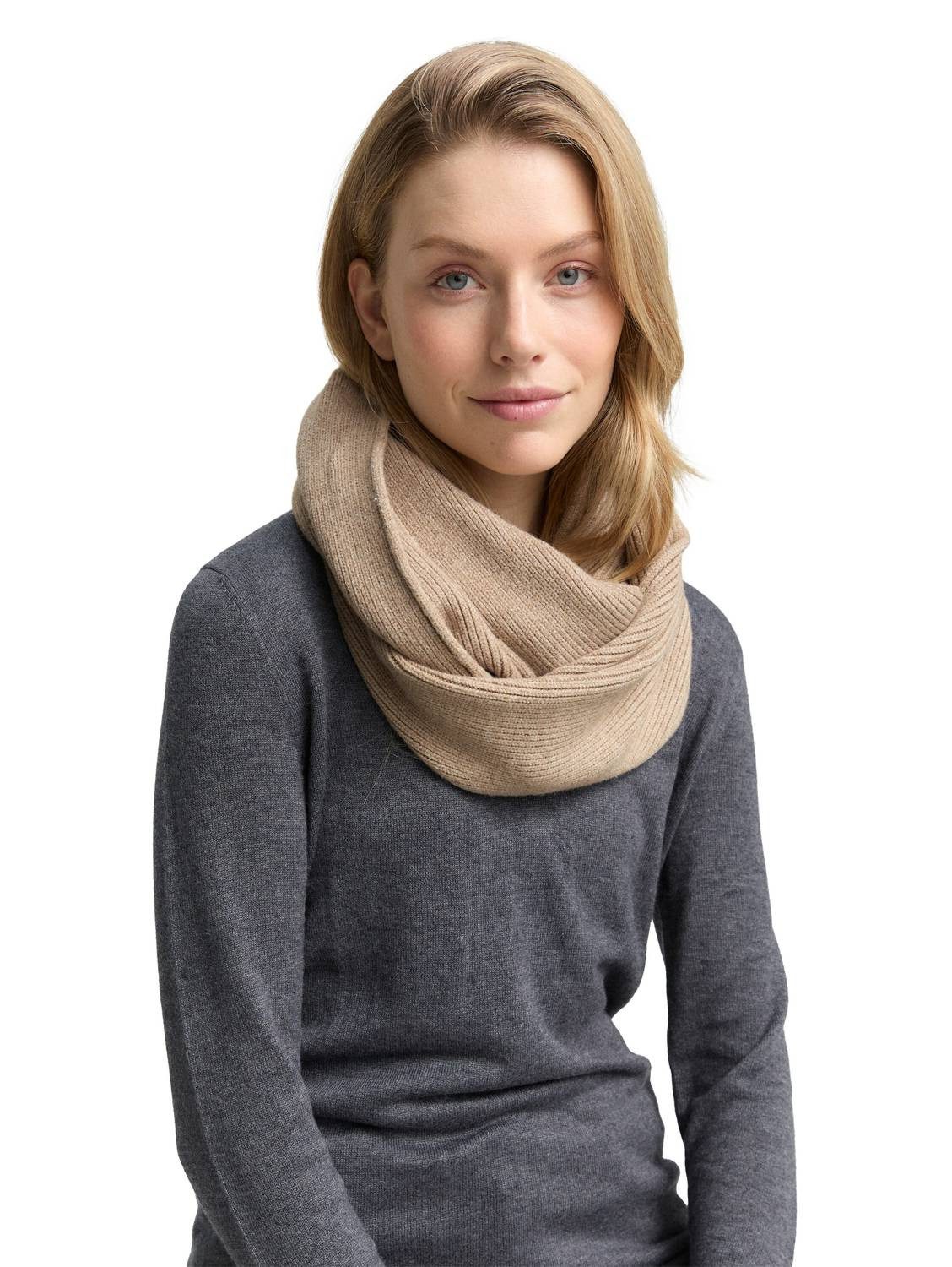 TOM TAILOR Modeschal Eclipse, Elegante Rippstruktur in zeitlosem Schwarz