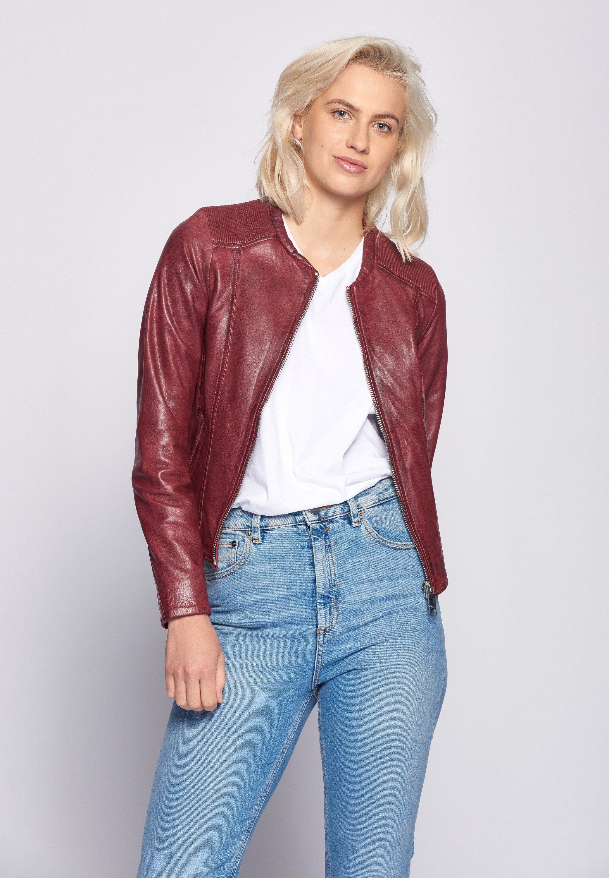 Smaragd Maze wine Lederjacke